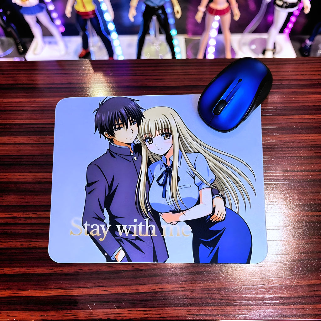 Anime Inspired Mousepad – Takashi & Saeko Inspired “Stay With Me” Survival Bond Design | MpressPrintz