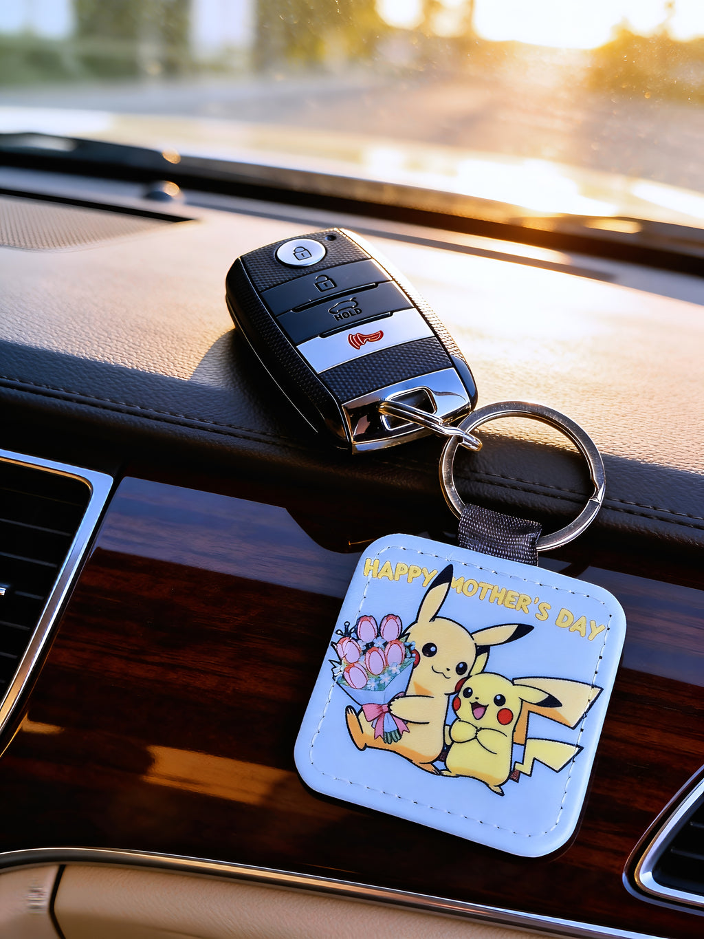 Cartoon Inspired Keychain – Pikachu Inspired “Happy Mother’s Day” Cute Electric Love Design | MpressPrintz