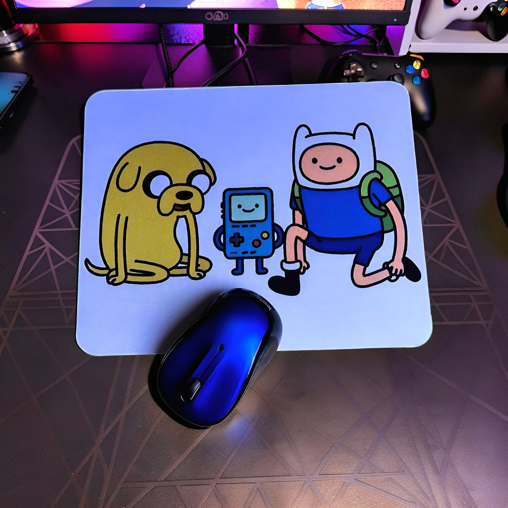 Cartoon Inspired Mousepad – Adventure Time Inspired “Best Trio” Fun Friendship Design | MpressPrintz