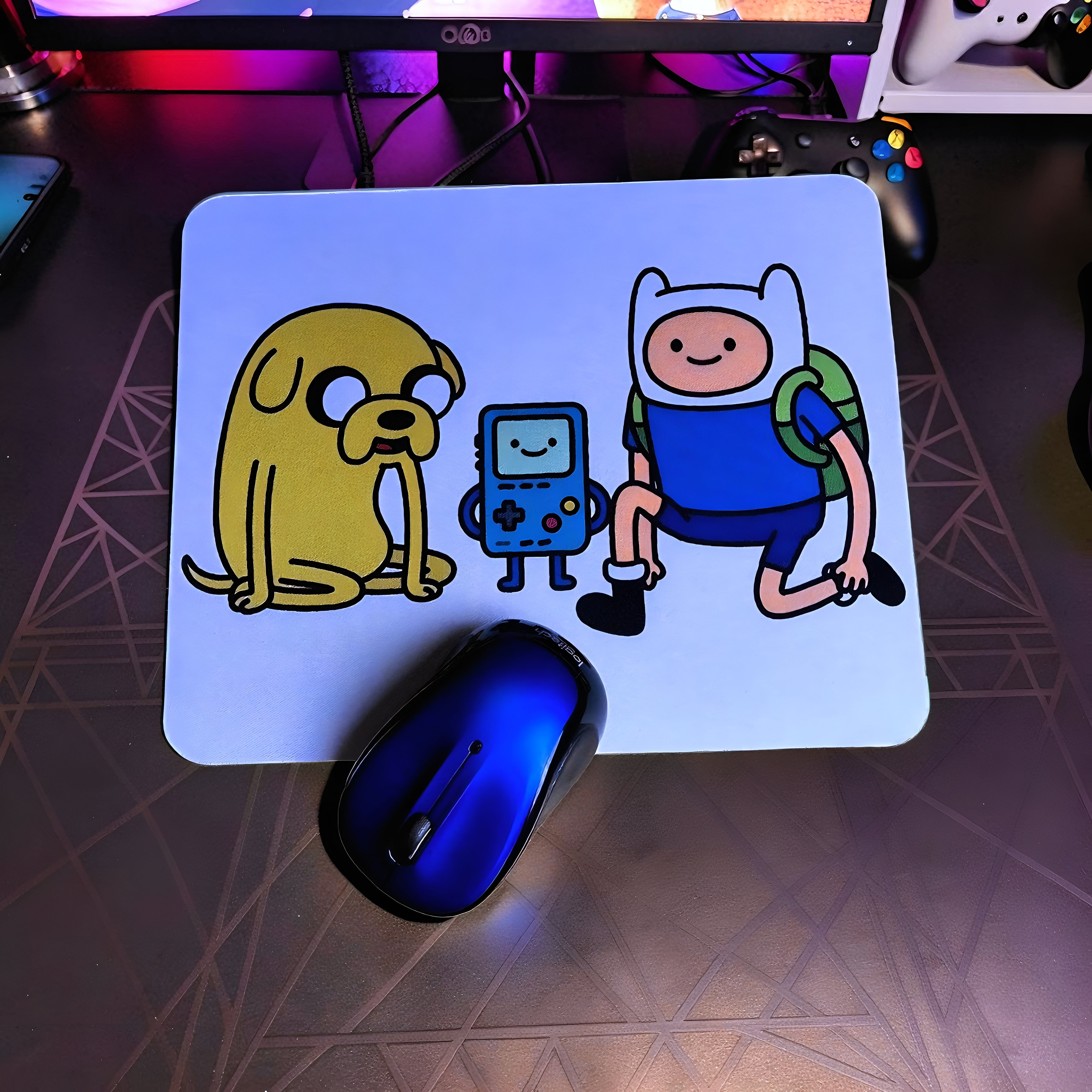 Cartoon Inspired Mousepad – Adventure Time Inspired “Best Trio” Fun Friendship Design | MpressPrintz