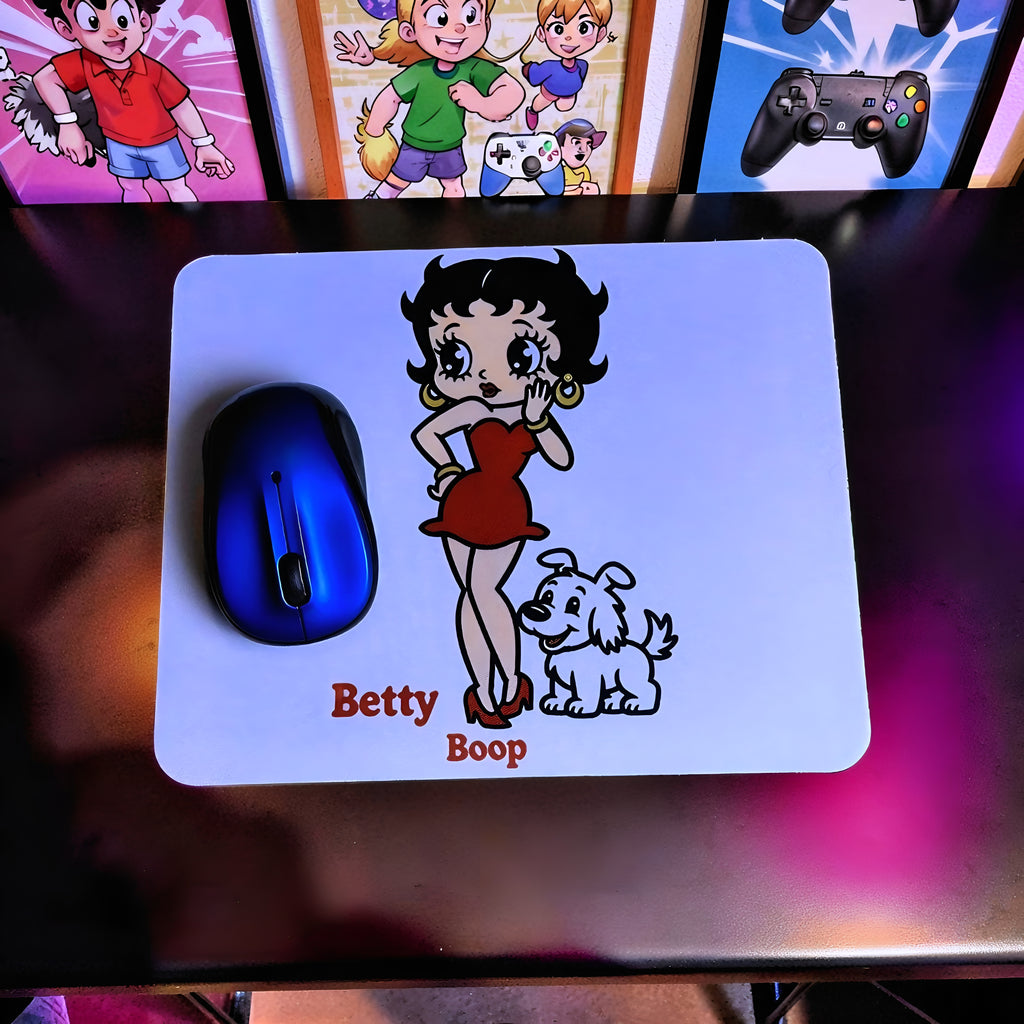 Cartoon Inspired Mousepad – Betty Boop Inspired “Classic Glam” Vintage Style Design | MpressPrintz