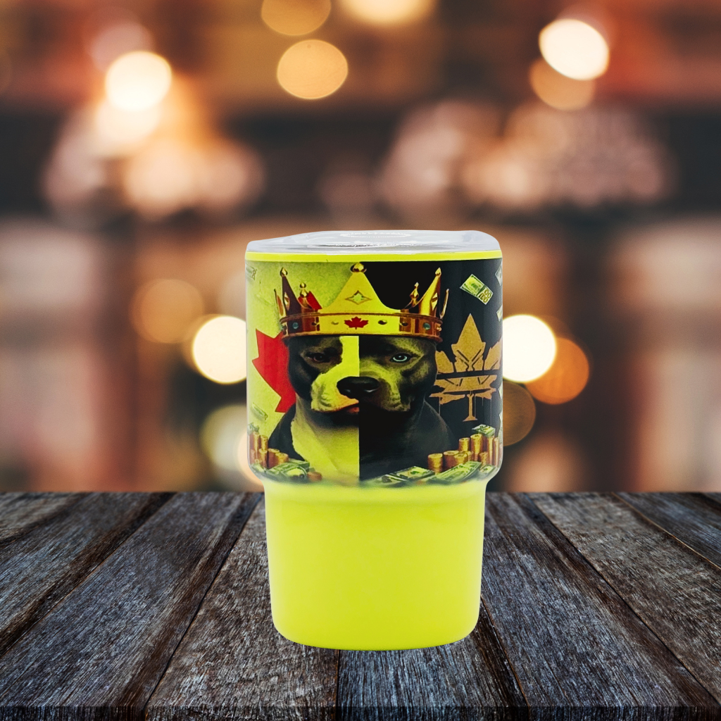 Canada Pitbull 3 oz mini tumbler shot glass with straw and lid, cute shot glass for wedding, party whiskey cocktail bar