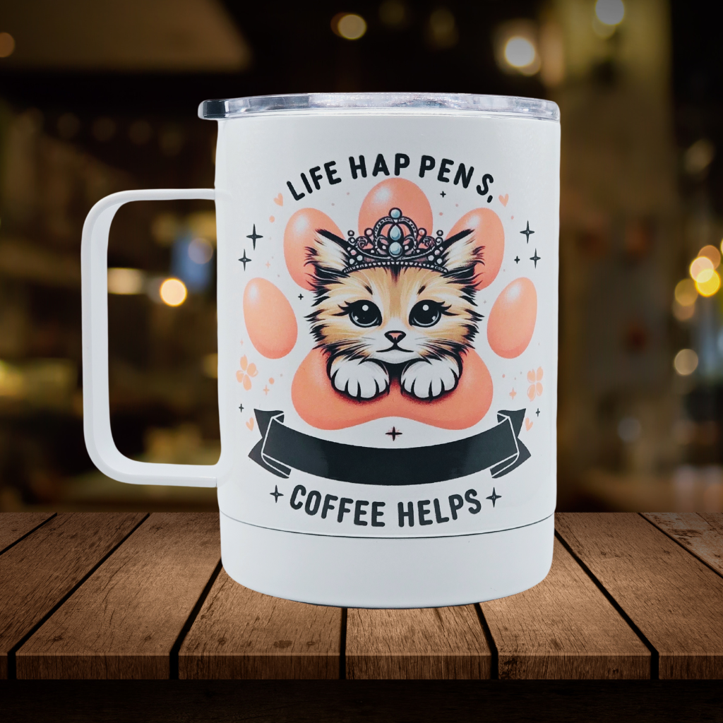 Life happens. coffee helps 12 oz coffee mug