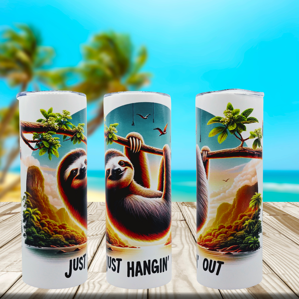 Sloth "Just Hangin' Out" Tumbler