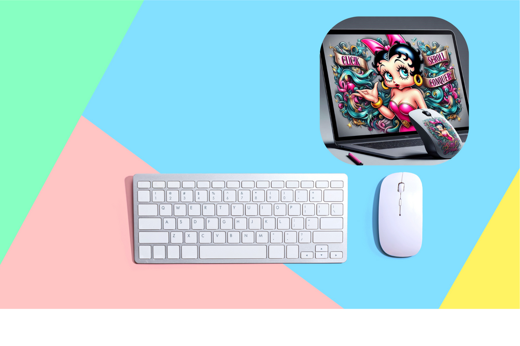 Betty "Click, Scroll, Conquer" Mousepad
