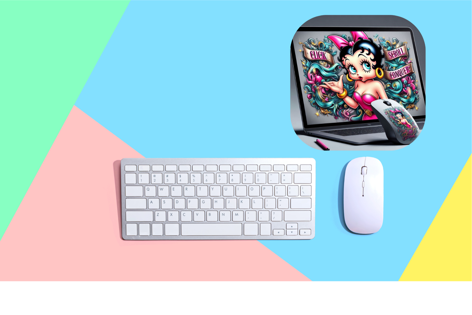 Betty "Click, Scroll, Conquer" Mousepad