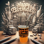 Happy Birthday 3 oz mini tumbler shot glass with straw and lid, cute shot glass for wedding, party whiskey cocktail bar