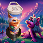 15 oz kids tumbler with splash proof lid, handle lid and straw