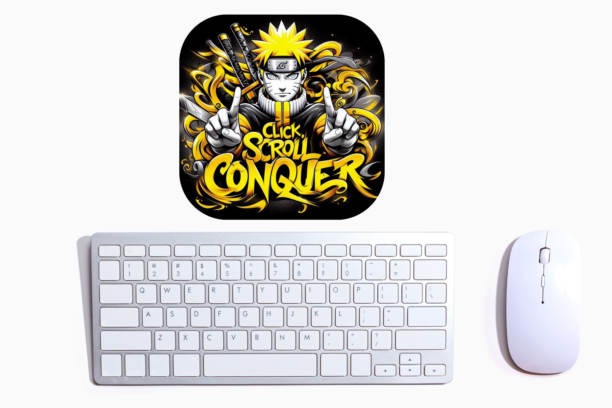 Naruto "Click, Scroll, Conquer" Mousepad