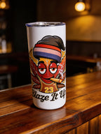 Blaze It Up “23” Hoops Edition 20oz Straight Skinny Tumbler – Stainless Steel + Metal Straw