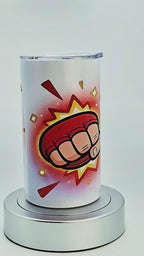 12oz Comic punch (red gloves) tumbler