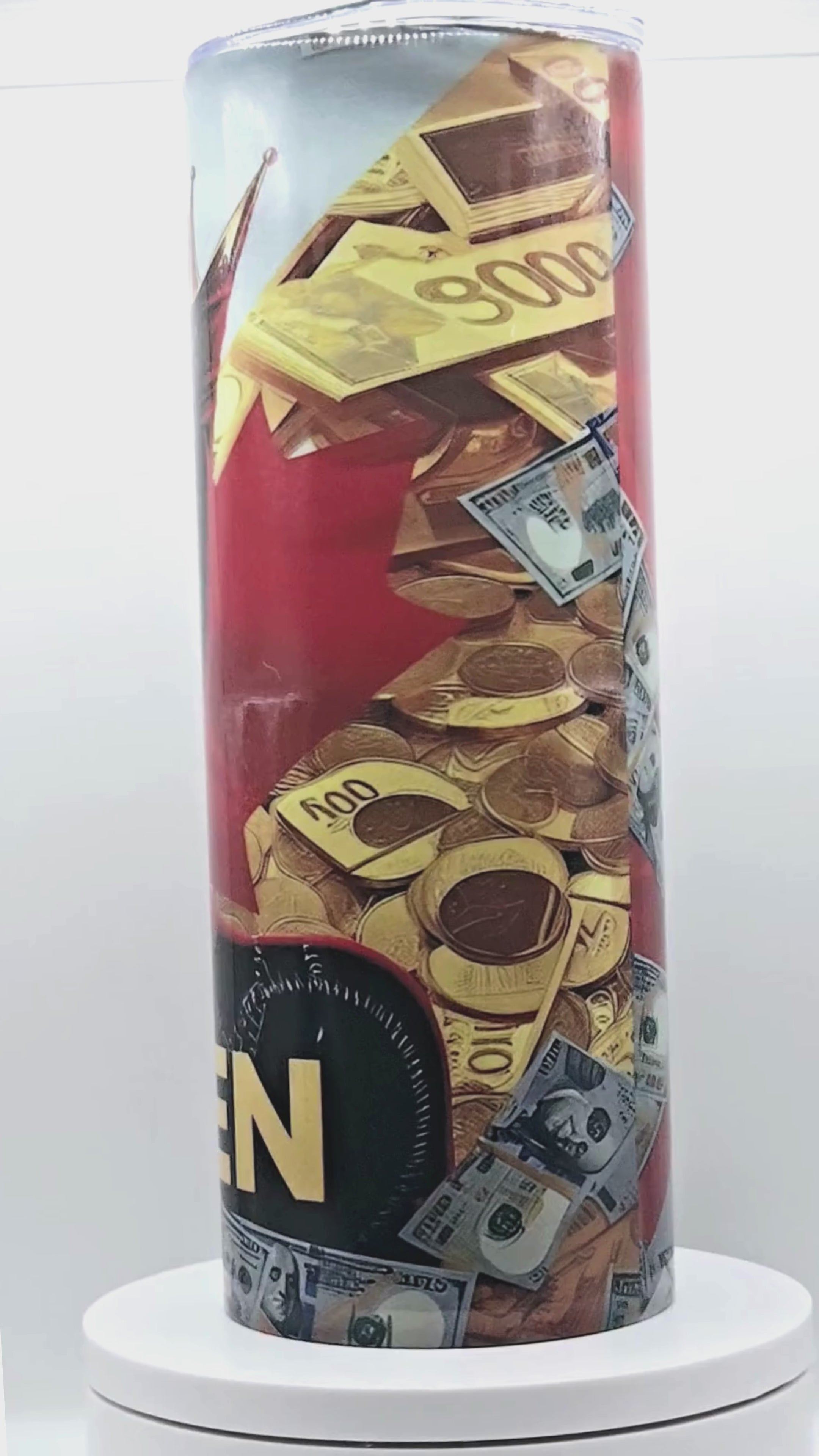 Red, white and black tumbler