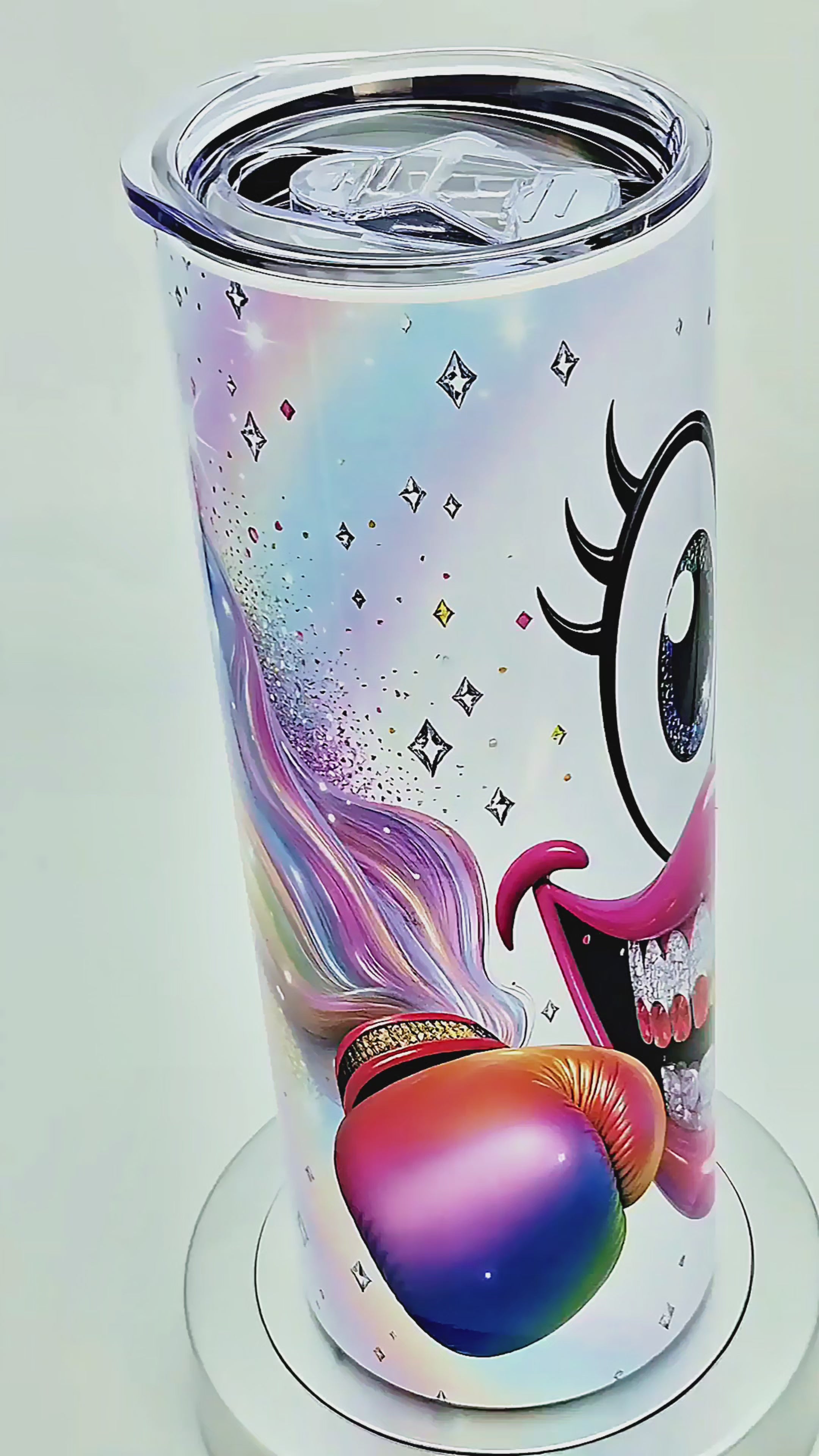 20oz Rainbow smiling boxer tumbler