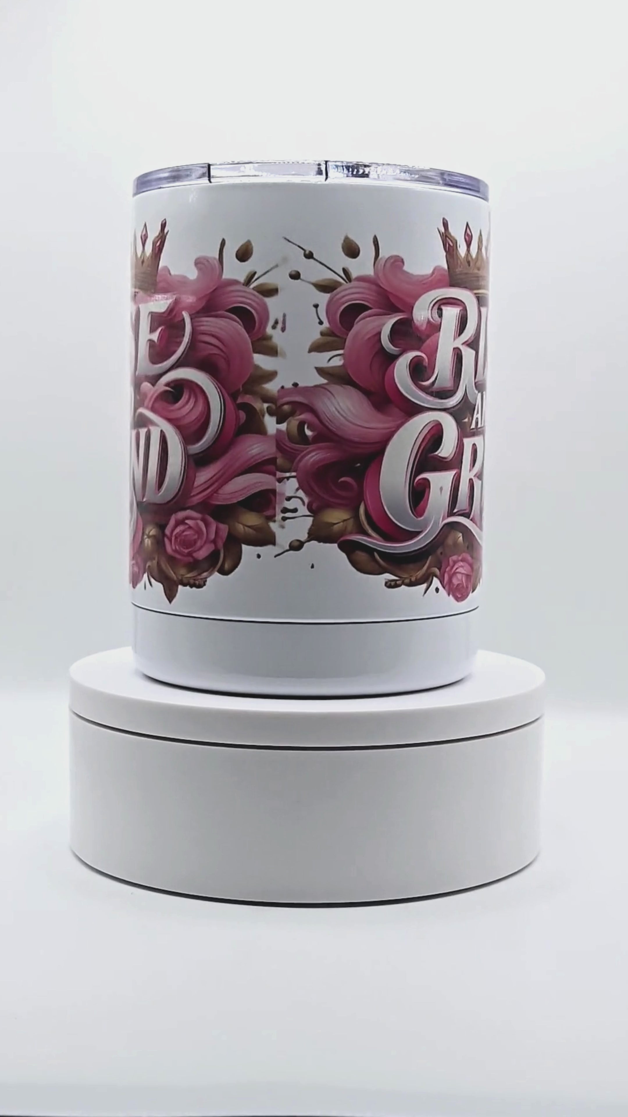 "Rise and Grind" Pink  12 oz coffee mug