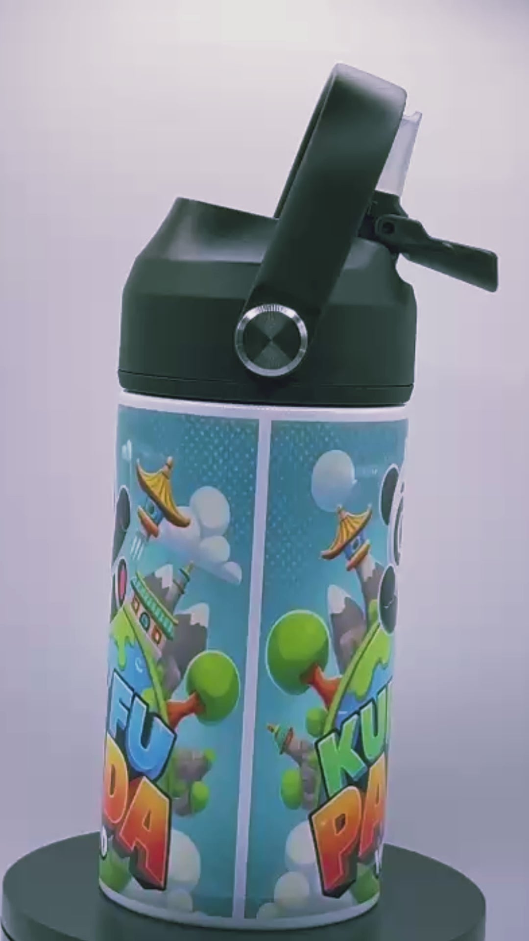 12oz kids water bottle tumbler with strap handle and straw