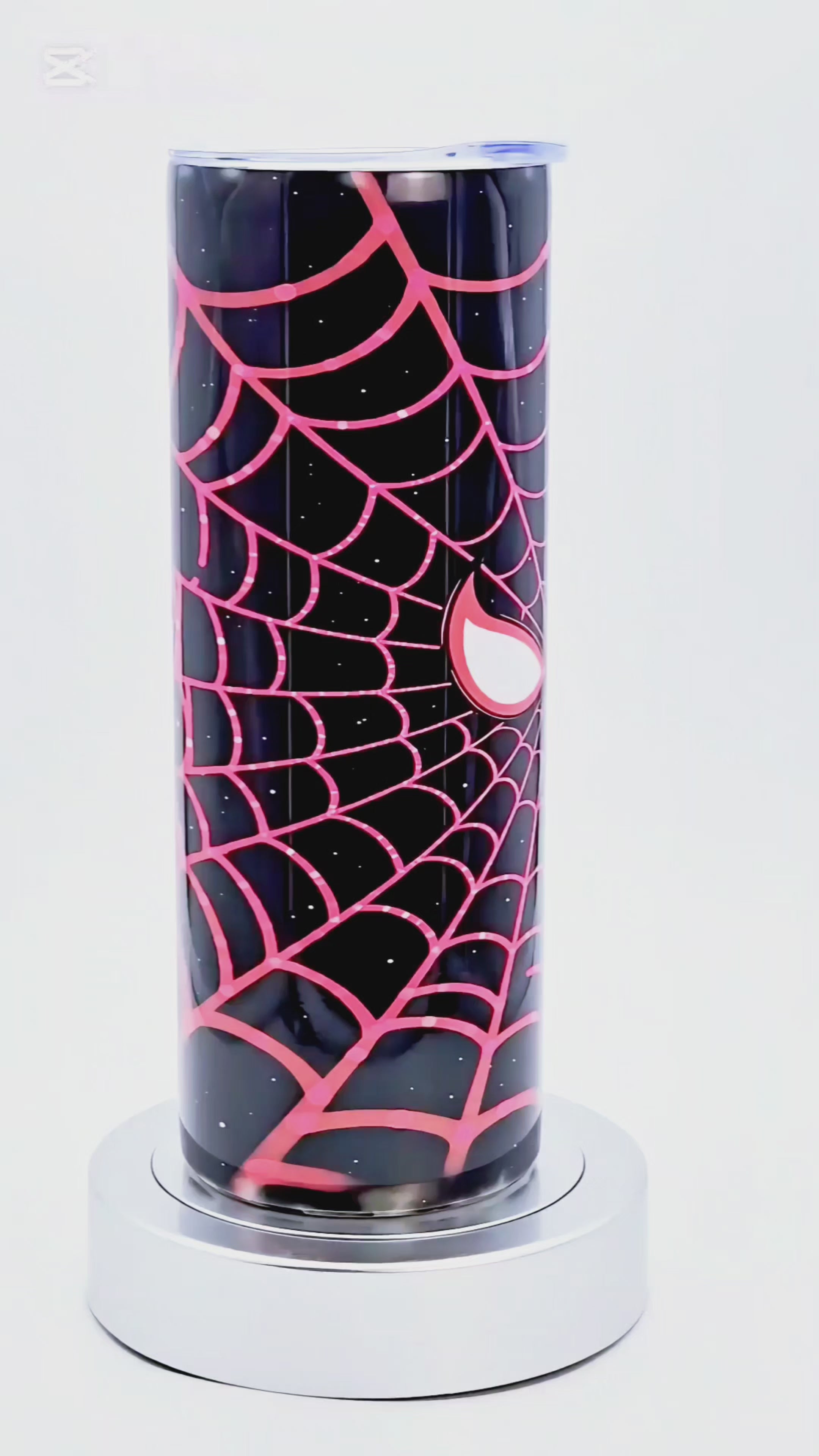 20oz Red & blue masked web tumbler