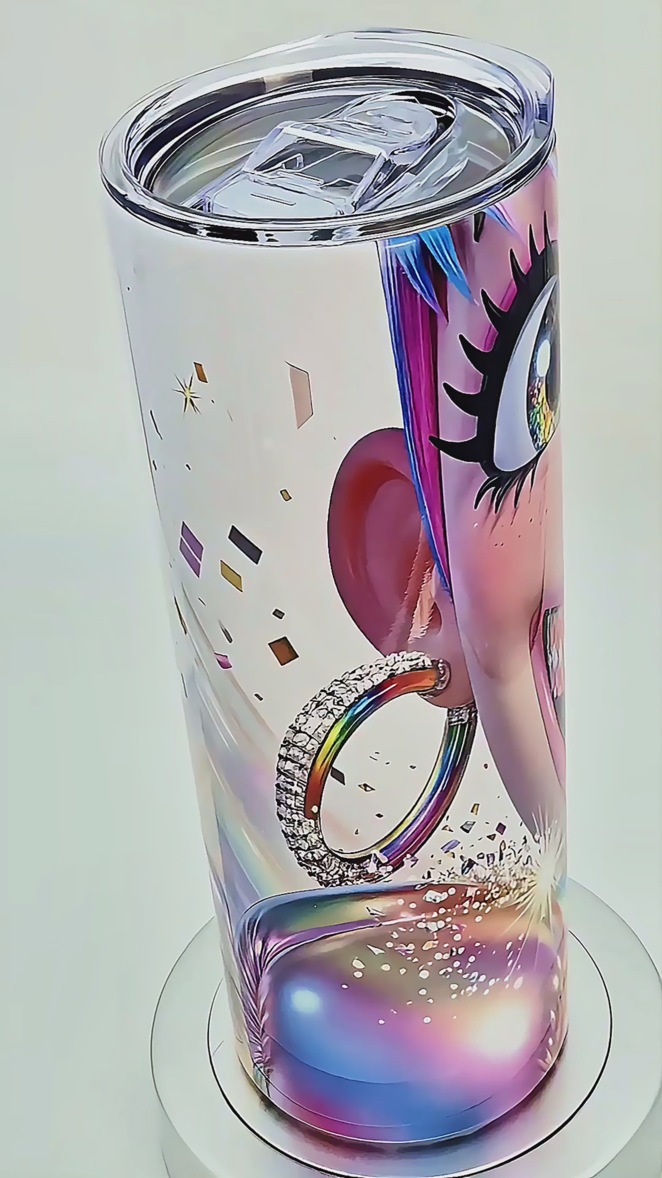 20oz Rainbow boxing diva tumbler