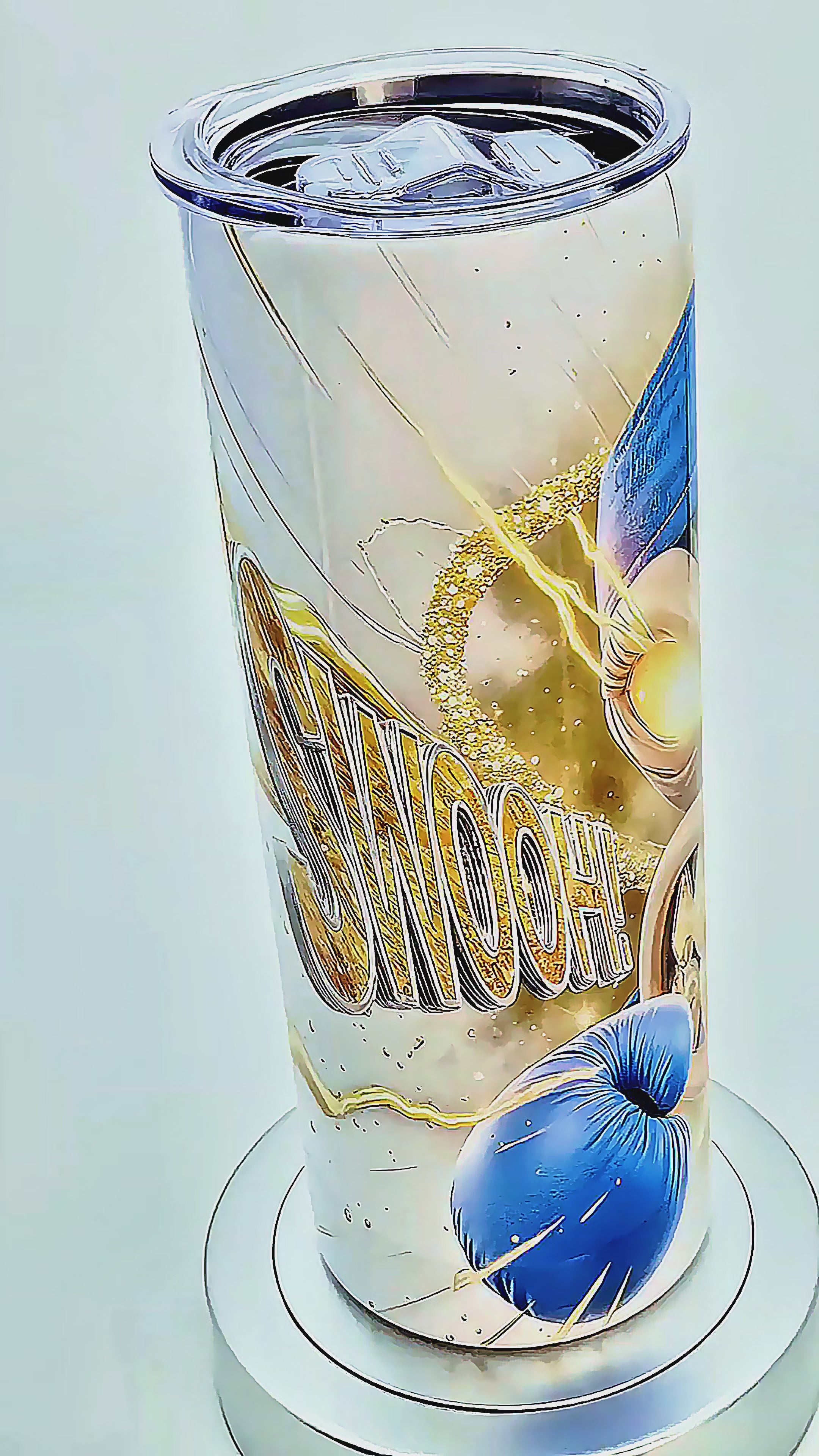 20oz #30 Blue lightening champion tumbler