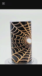 12oz Pink and gold mask tumbler