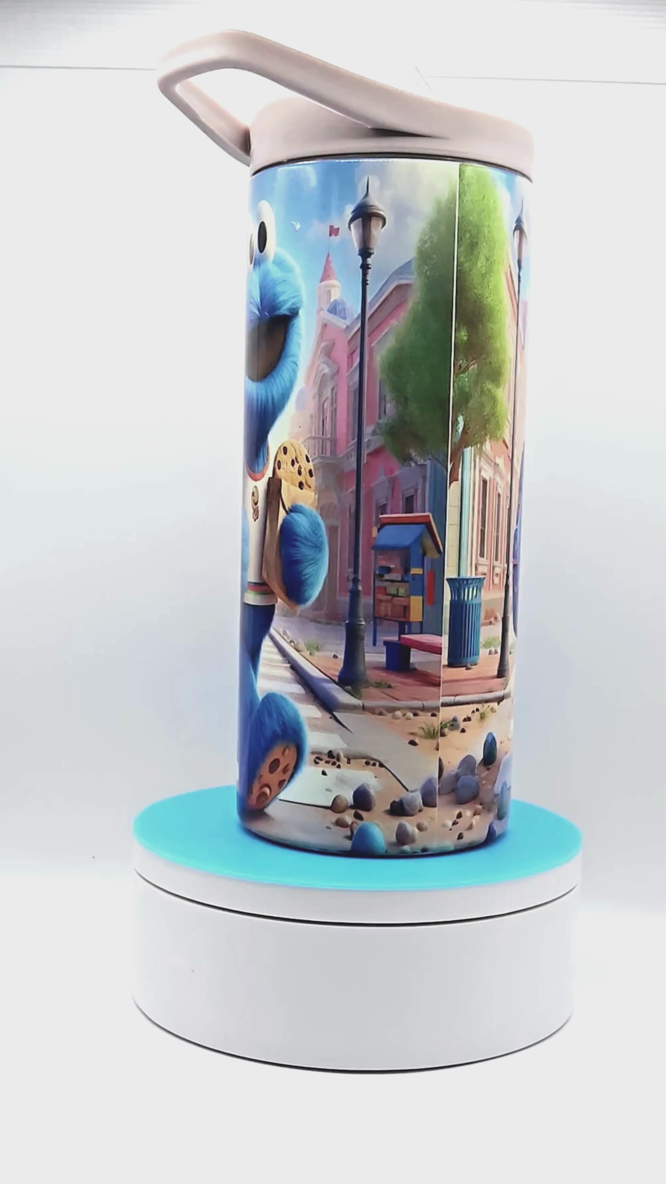 15 oz kids tumbler with handle lid and splash-proof lid