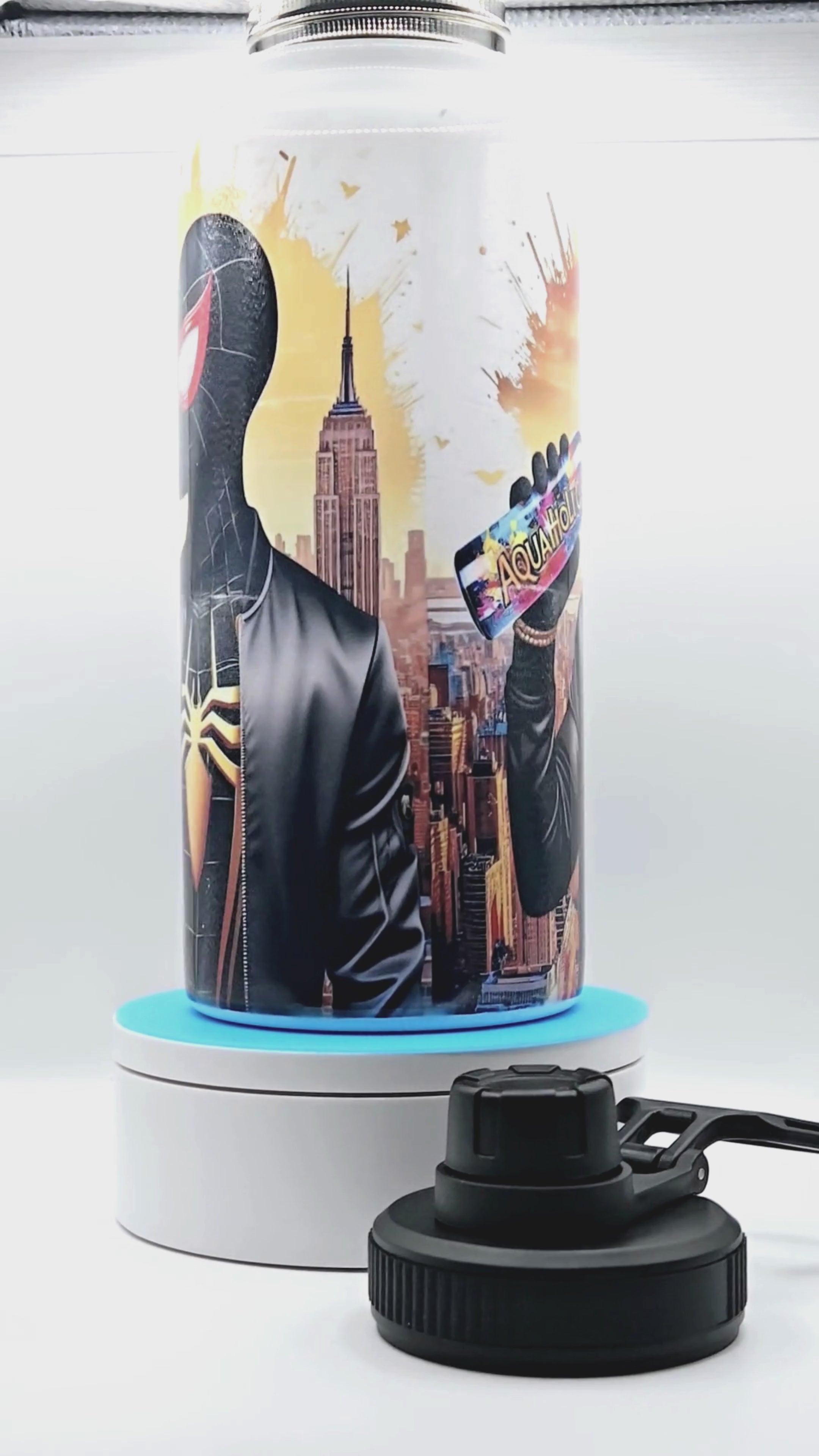 "Aquaholic" Spiderman  Sports Water Bottle