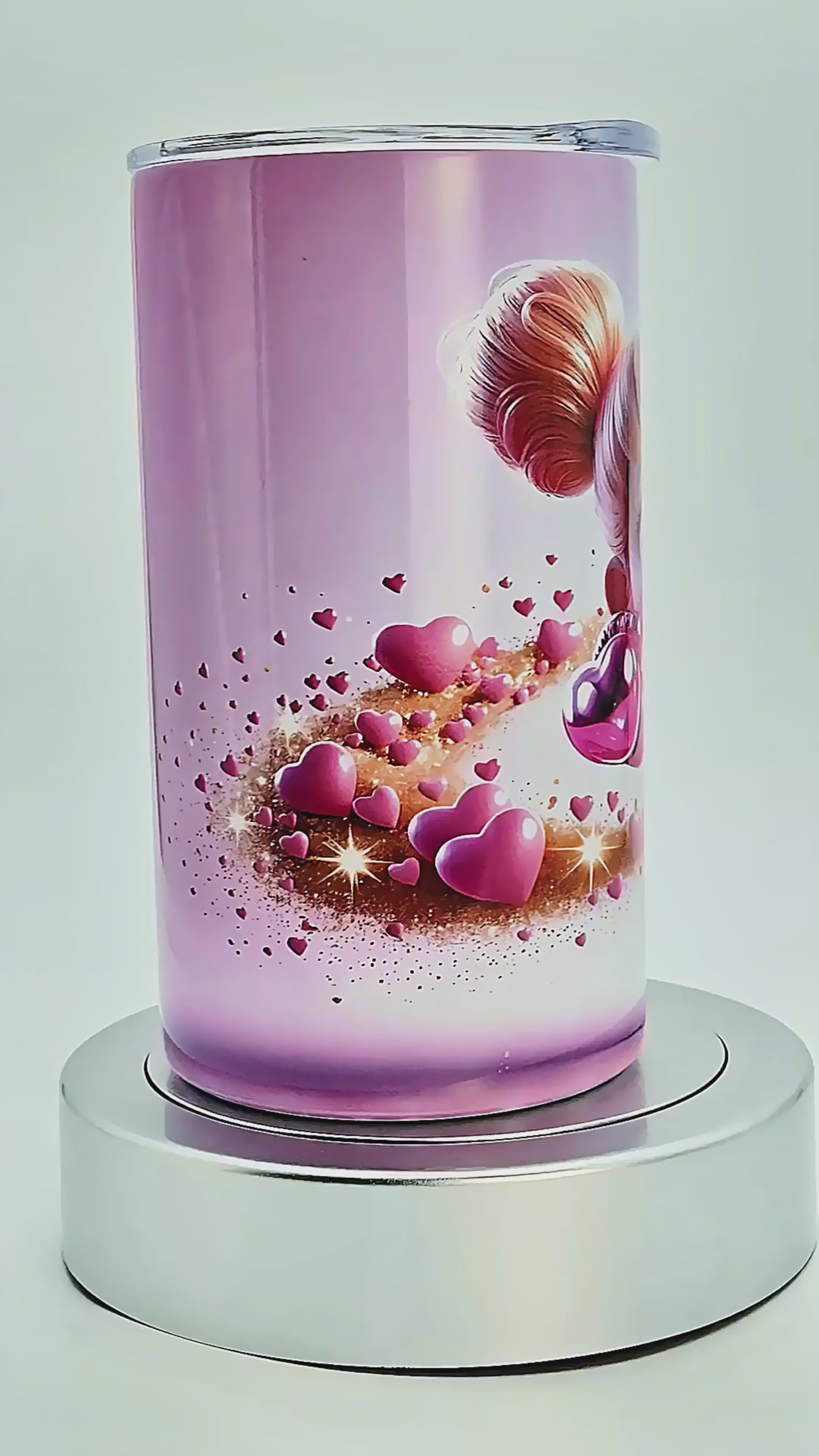 12oz baby girl boxer (pink hearts) tumbler