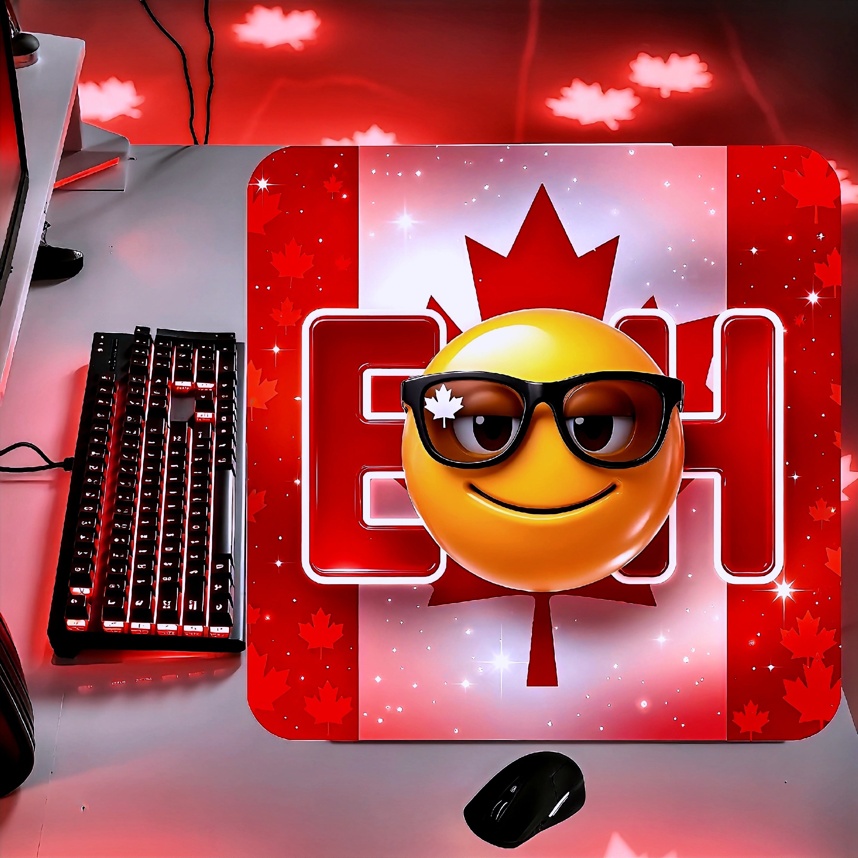 Canadian "EH" emoji mousepad