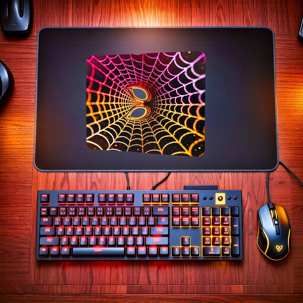 Pink & Gold masked web mousepad