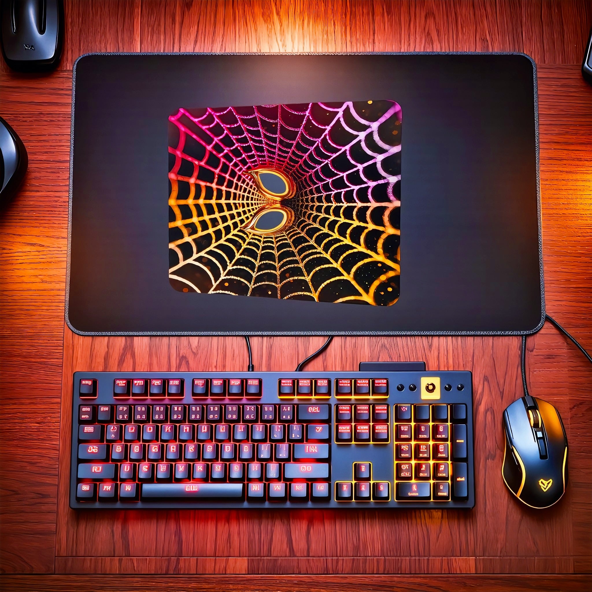 Pink & Gold masked web mousepad