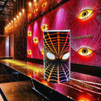 12oz Pink and gold mask tumbler