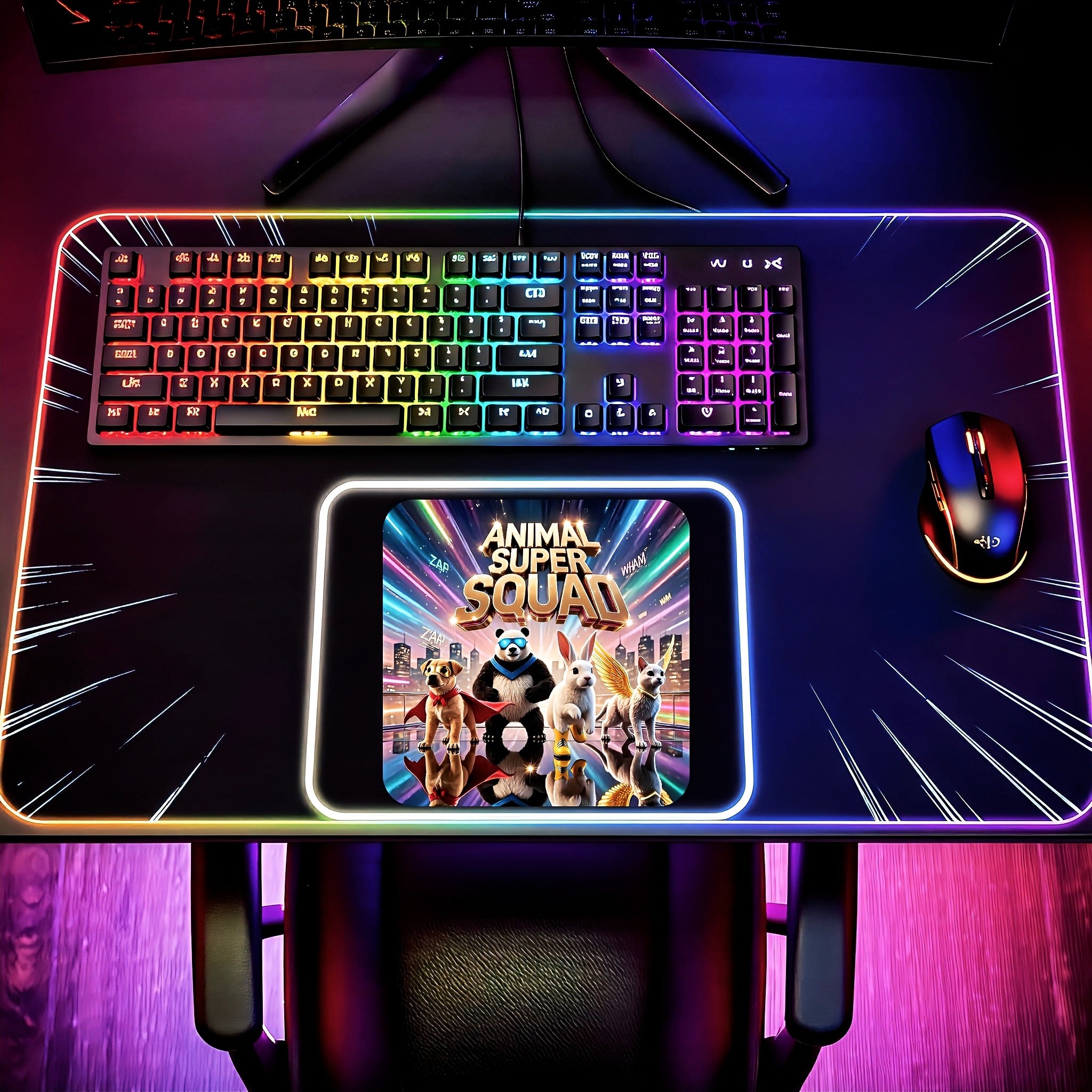 Animal super squad mousepad (with writing)