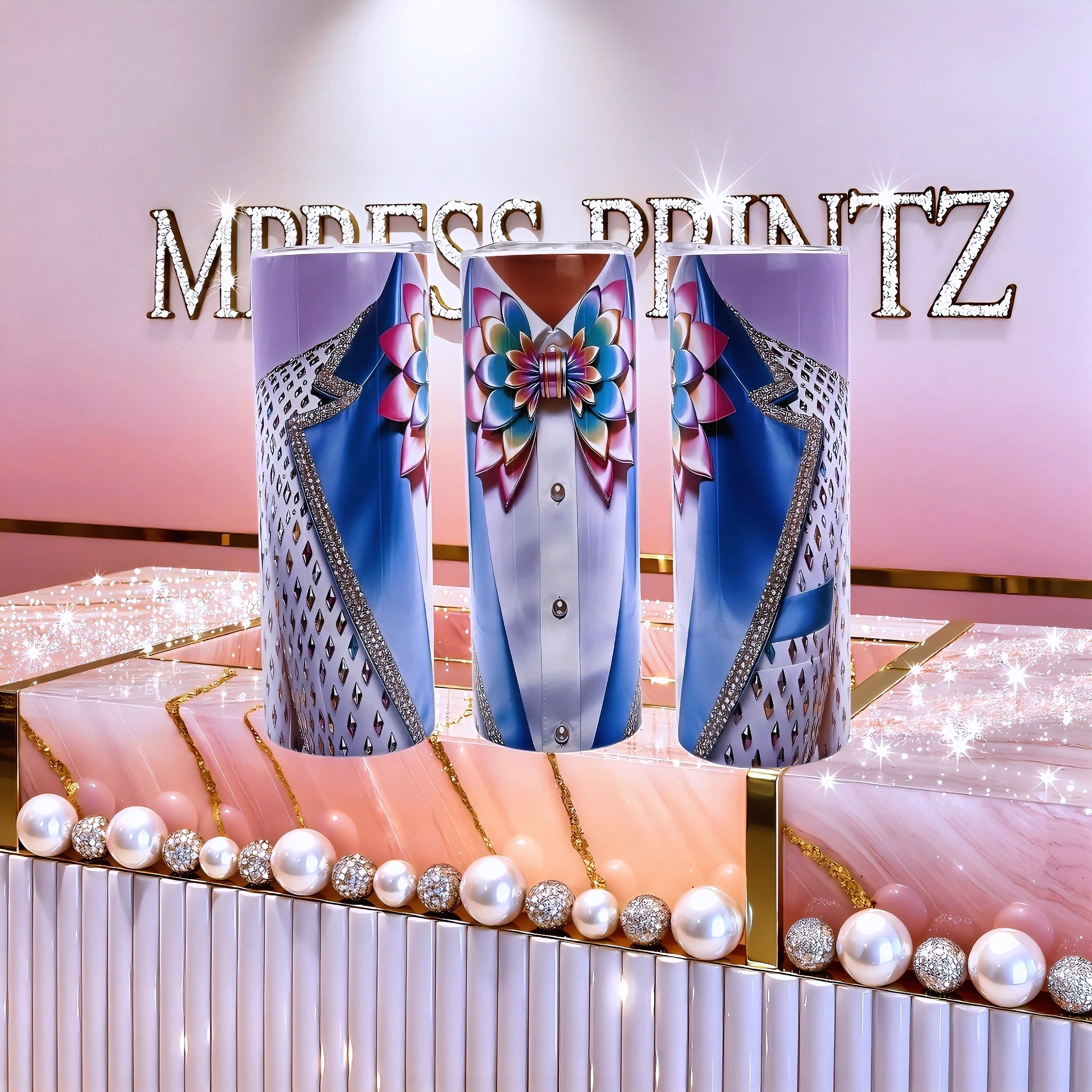 20oz Prism princess tuxedo tumbler