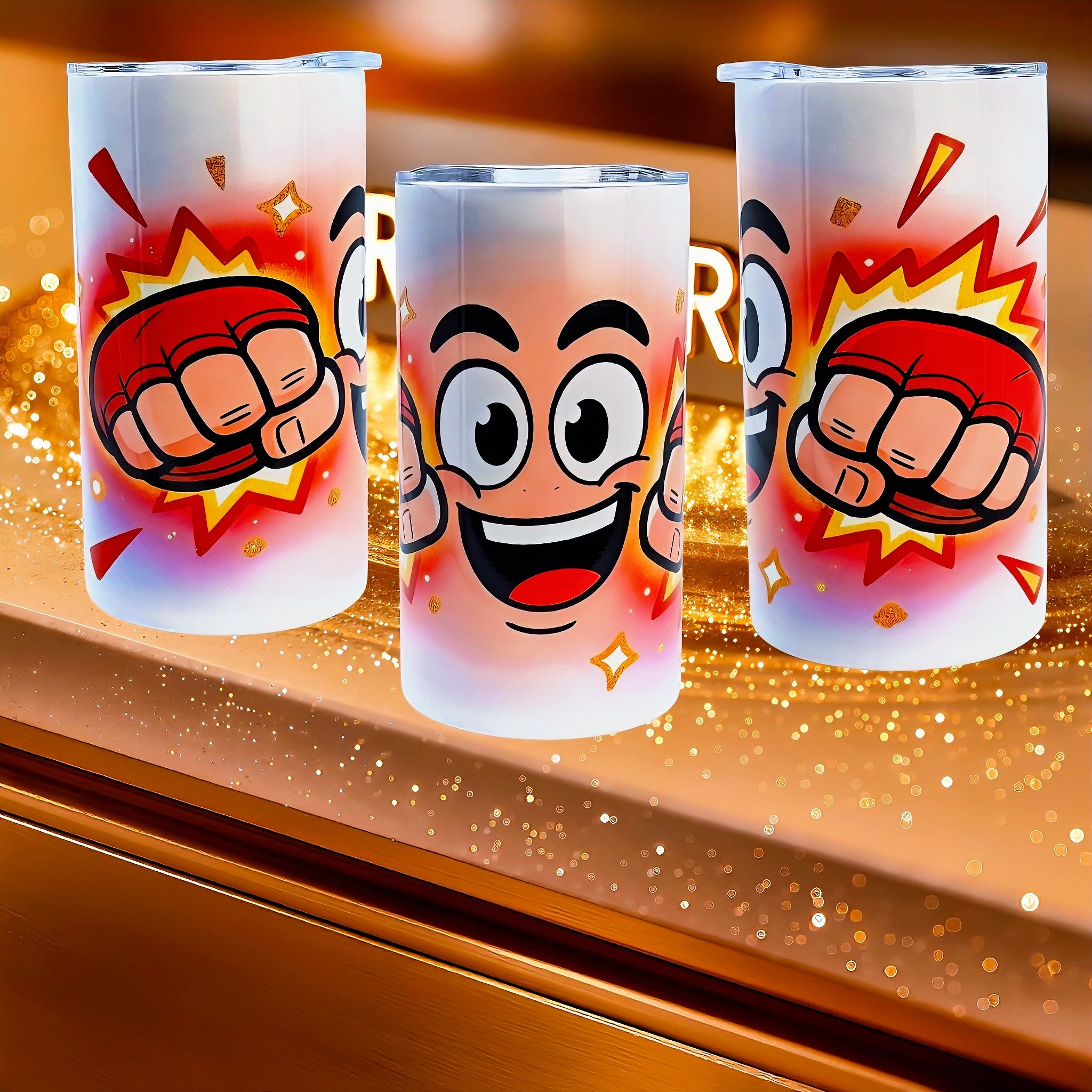 12oz Comic punch (red gloves) tumbler