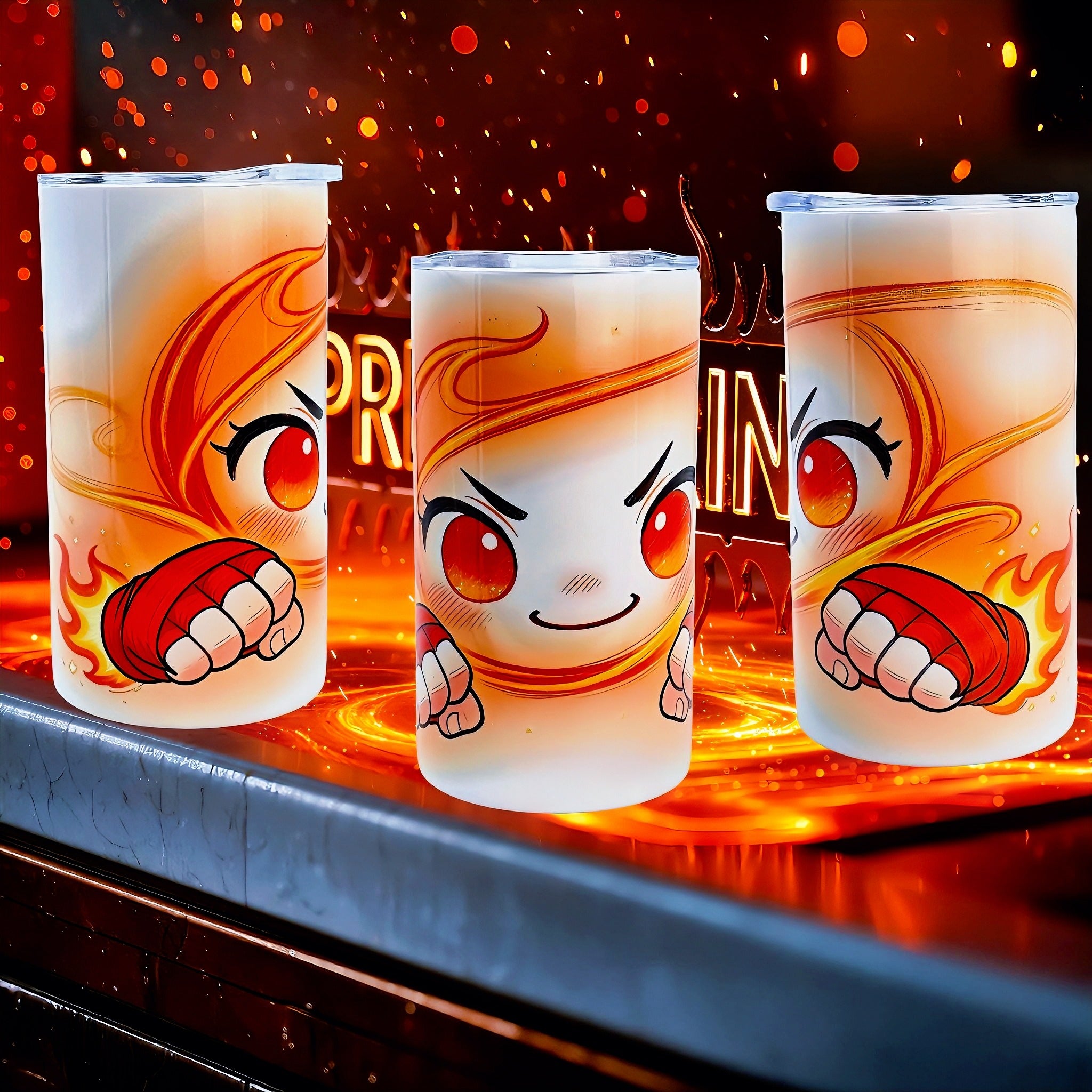 12oz Fire girl tumbler