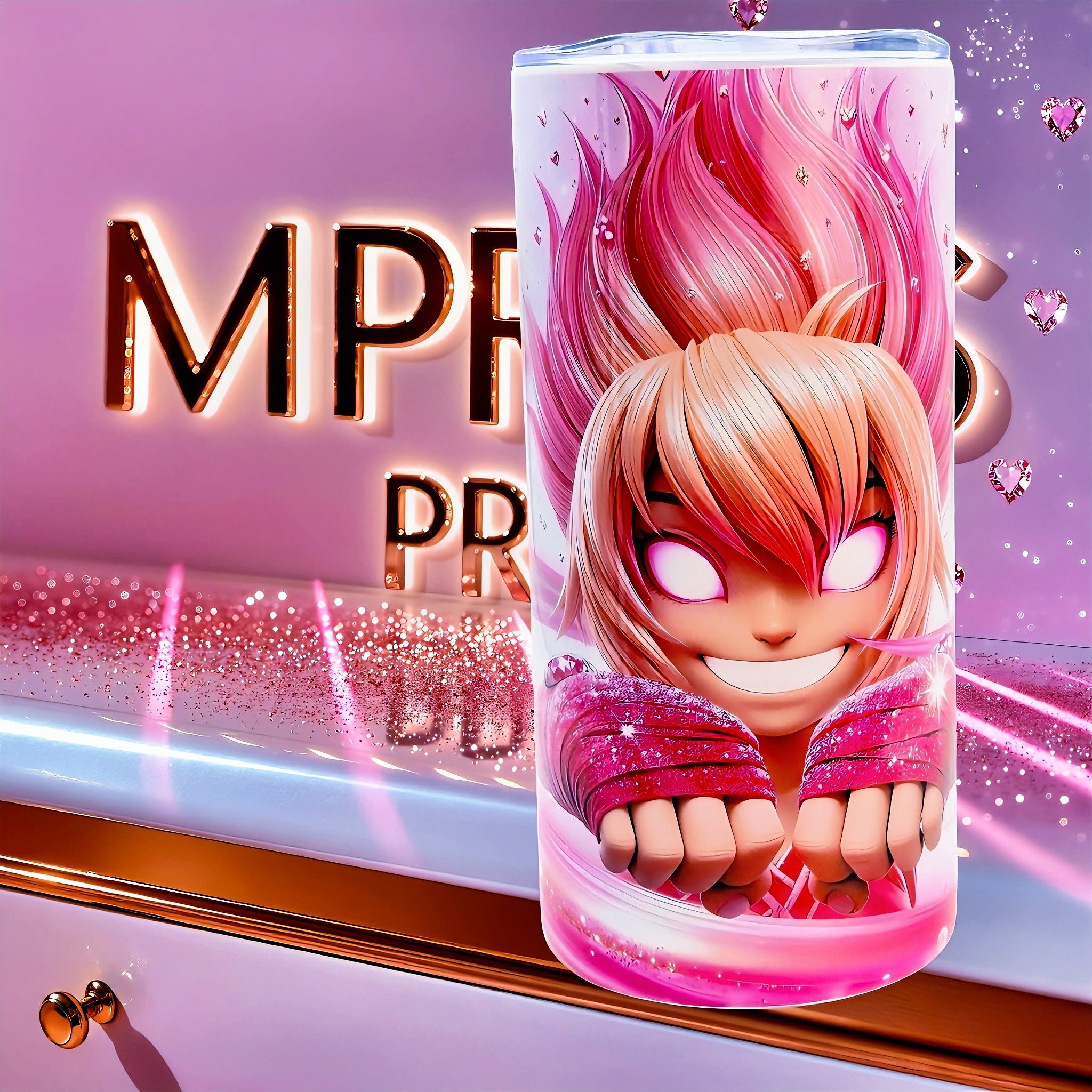 15oz Pink fighter tumbler