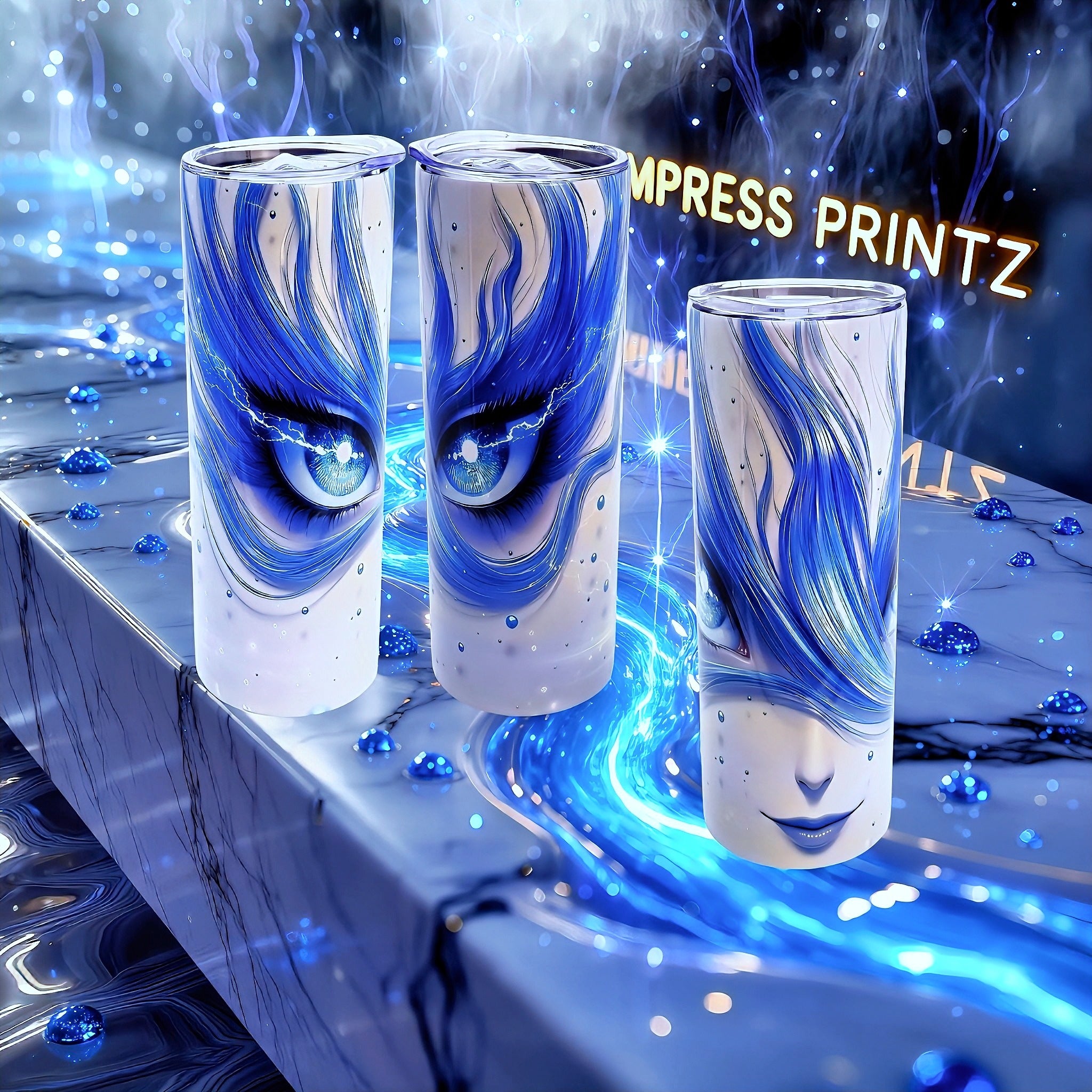 20oz Aqua eyes tumbler