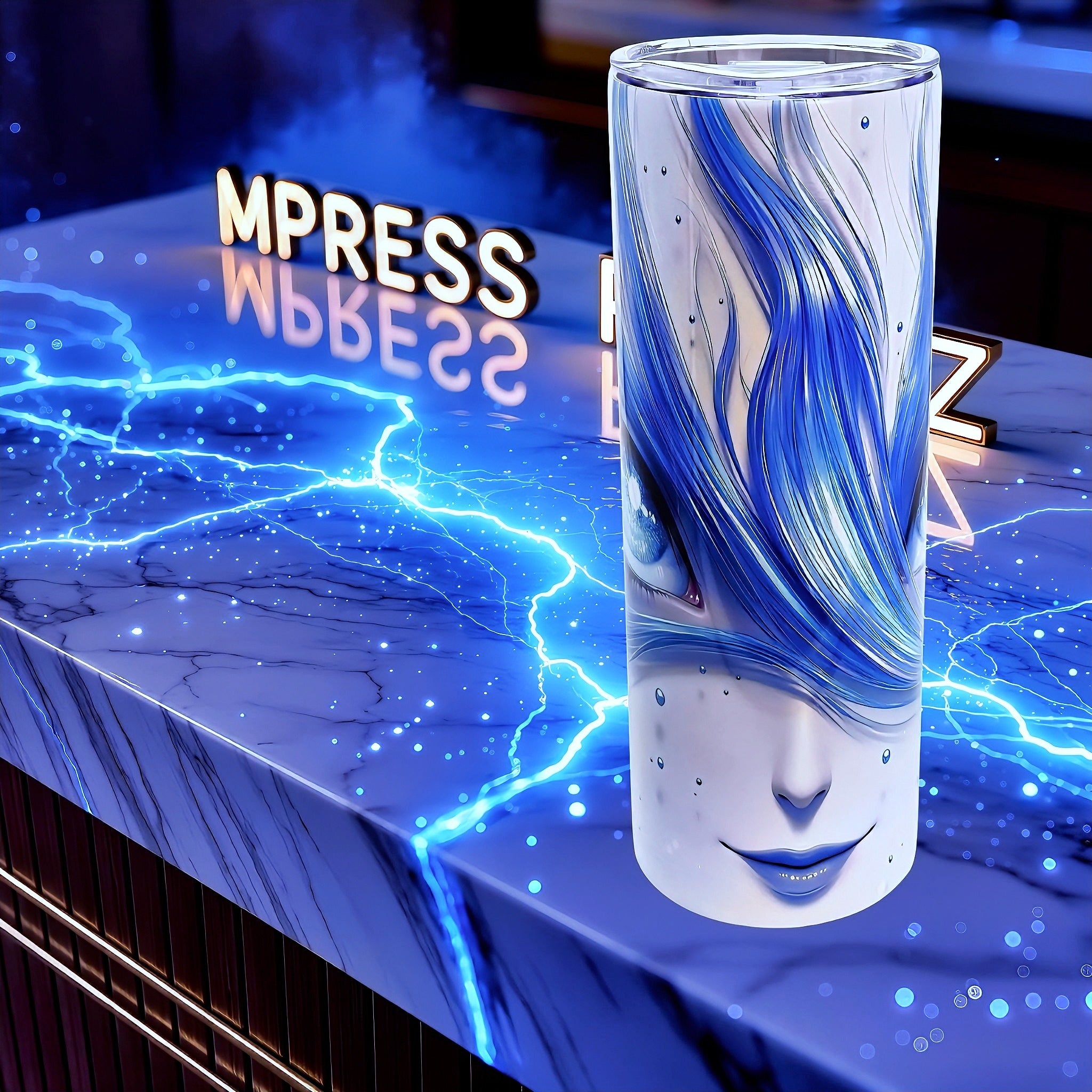 20oz Aqua eyes tumbler