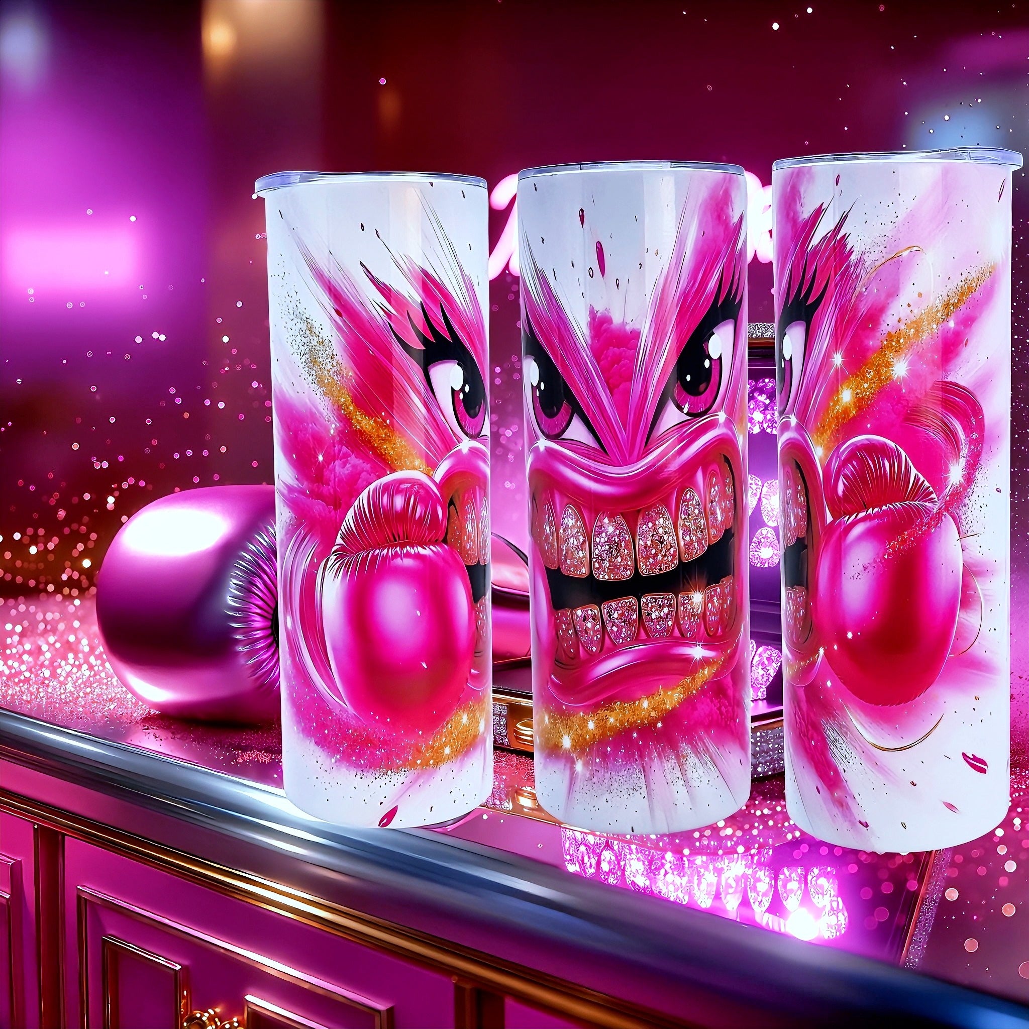 20oz Pink diamond fury tumbler