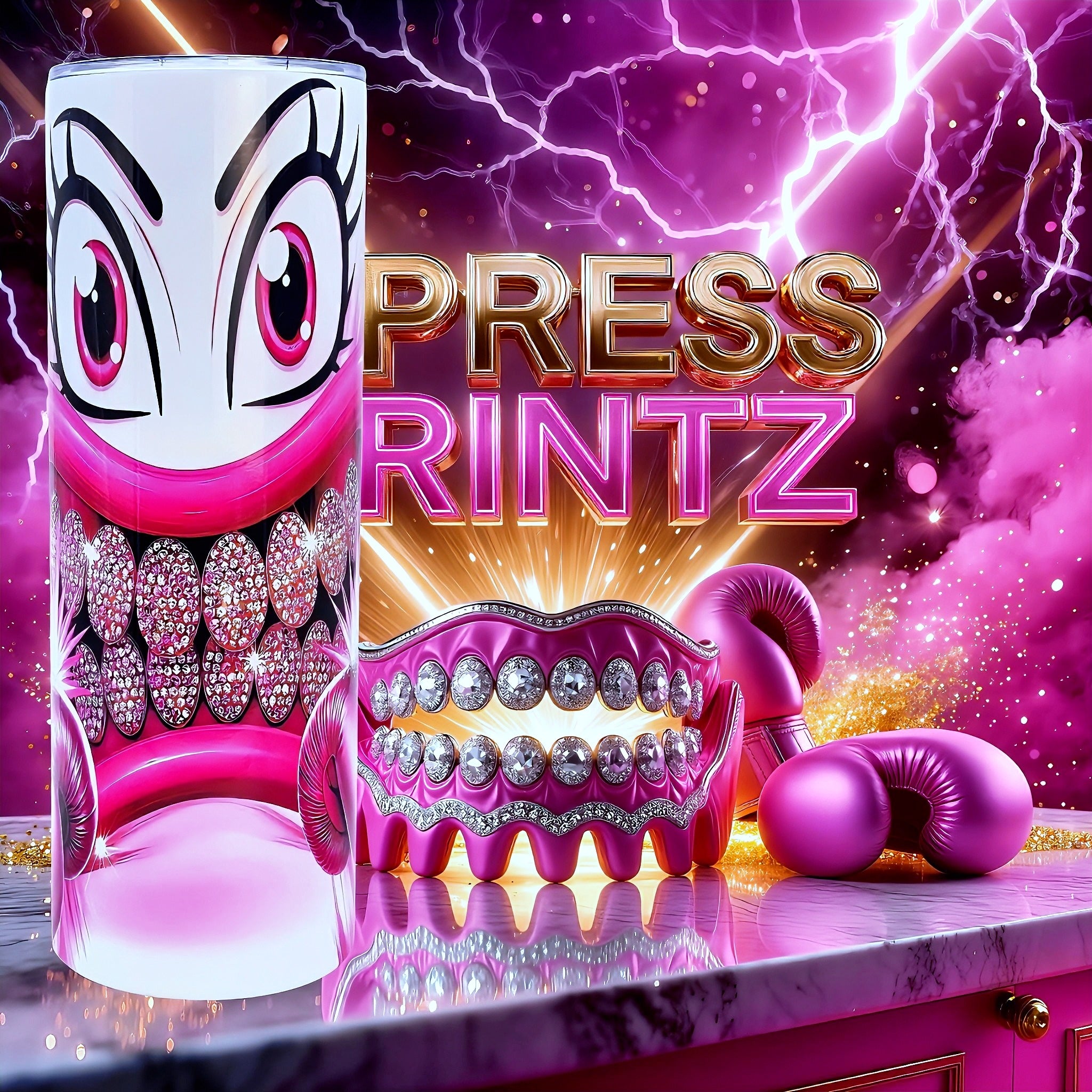 20oz Pink power strike tumbler