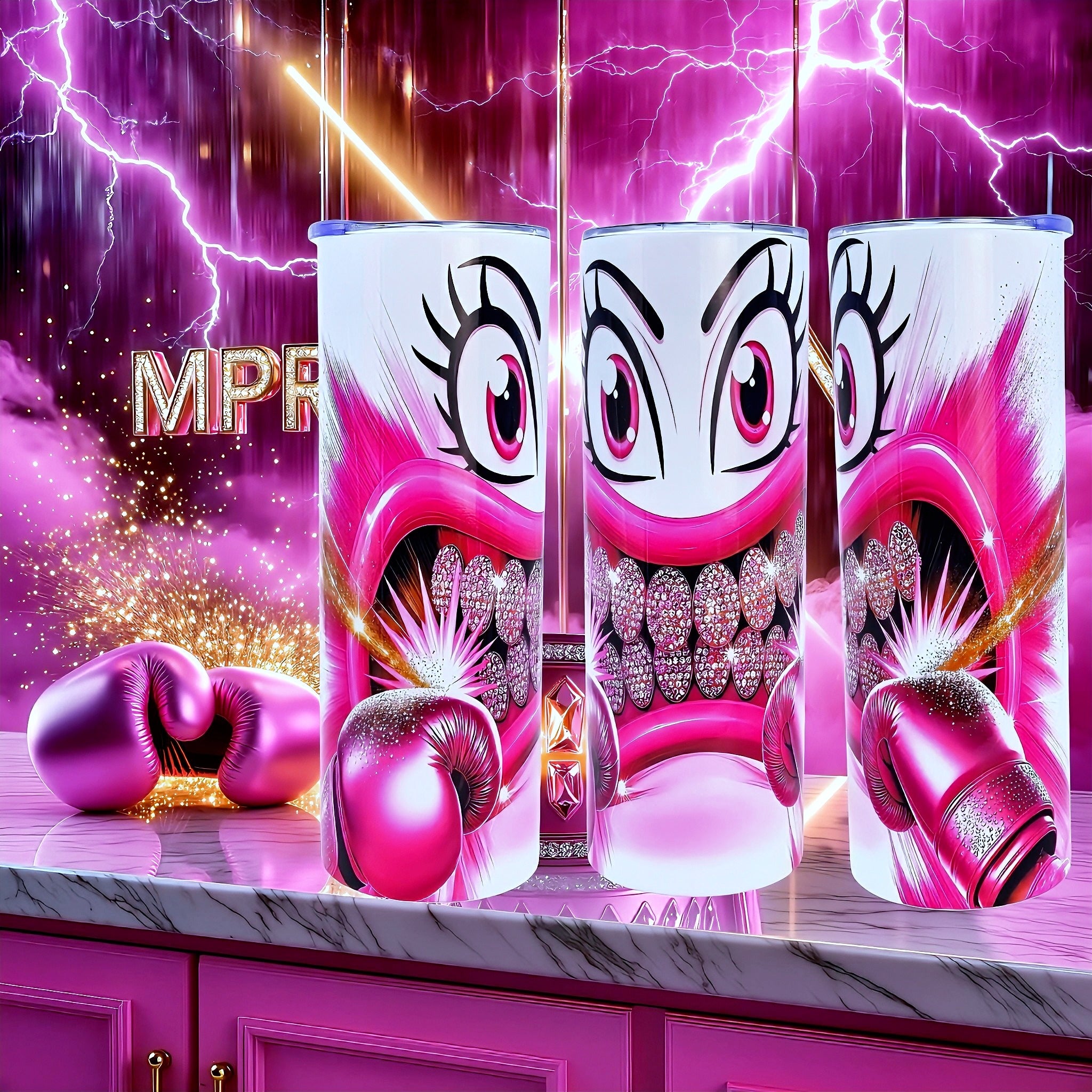 20oz Pink power strike tumbler