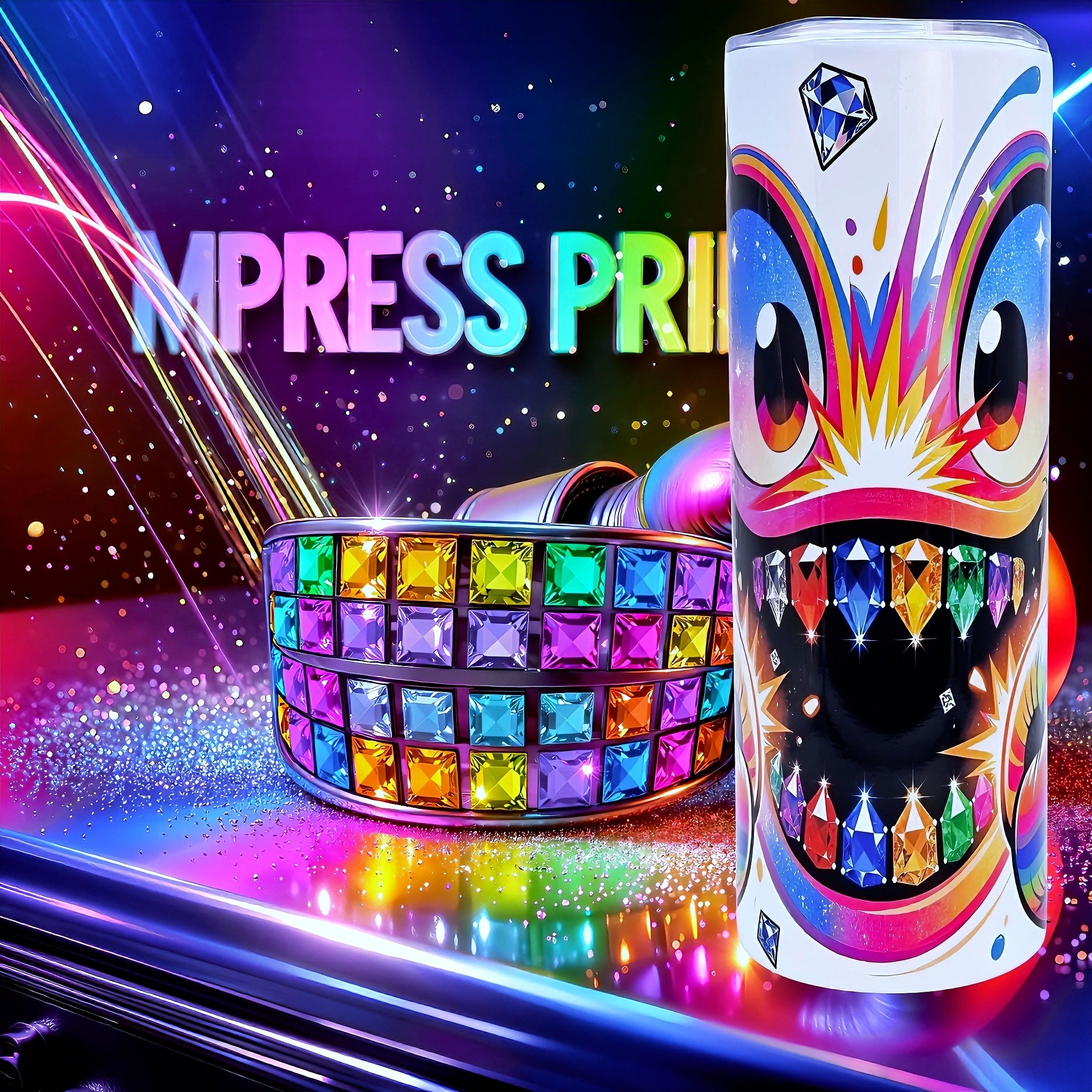 20oz Rainbow knockout tumbler