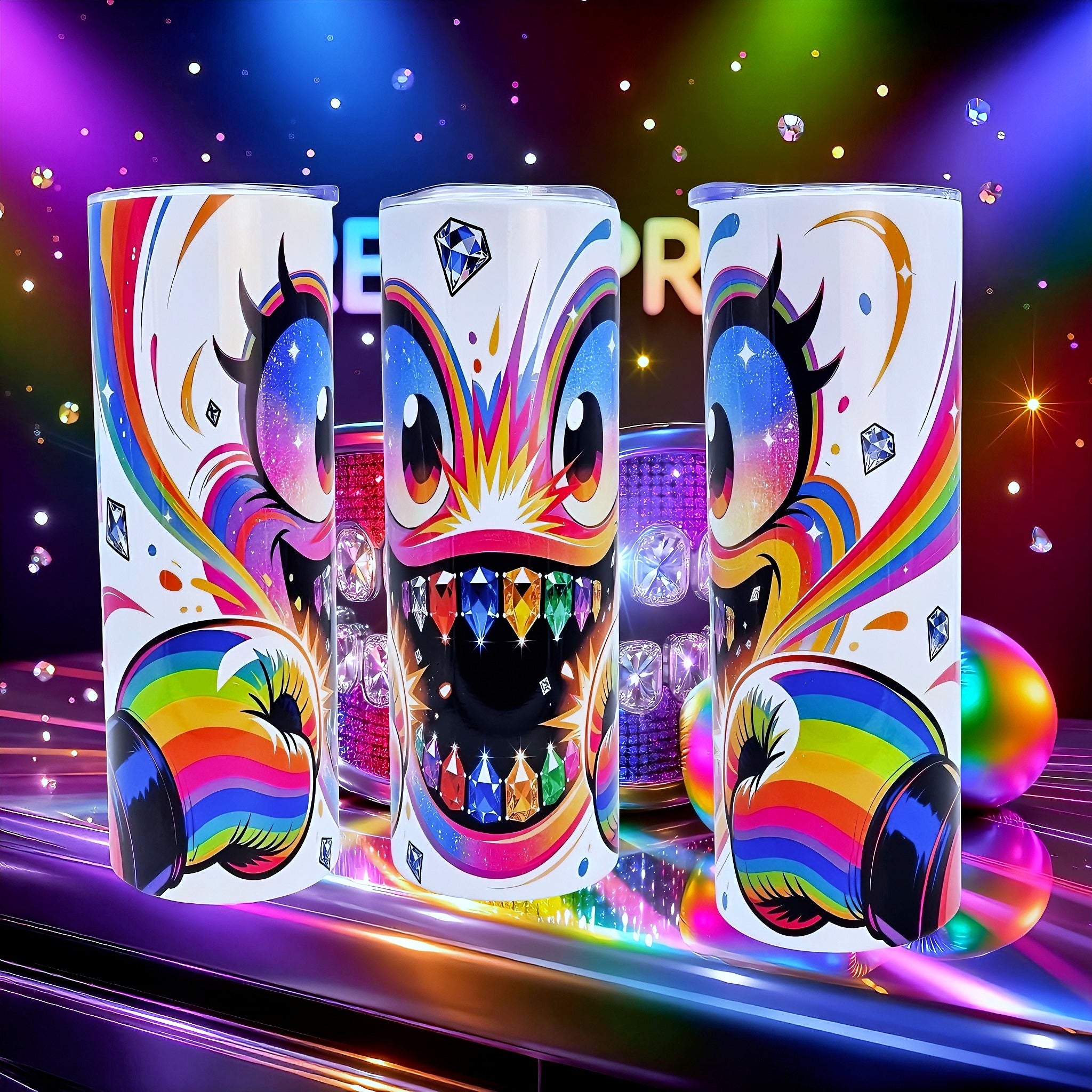 20oz Rainbow knockout tumbler