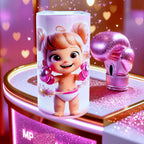 12oz baby girl boxer (pink hearts) tumbler