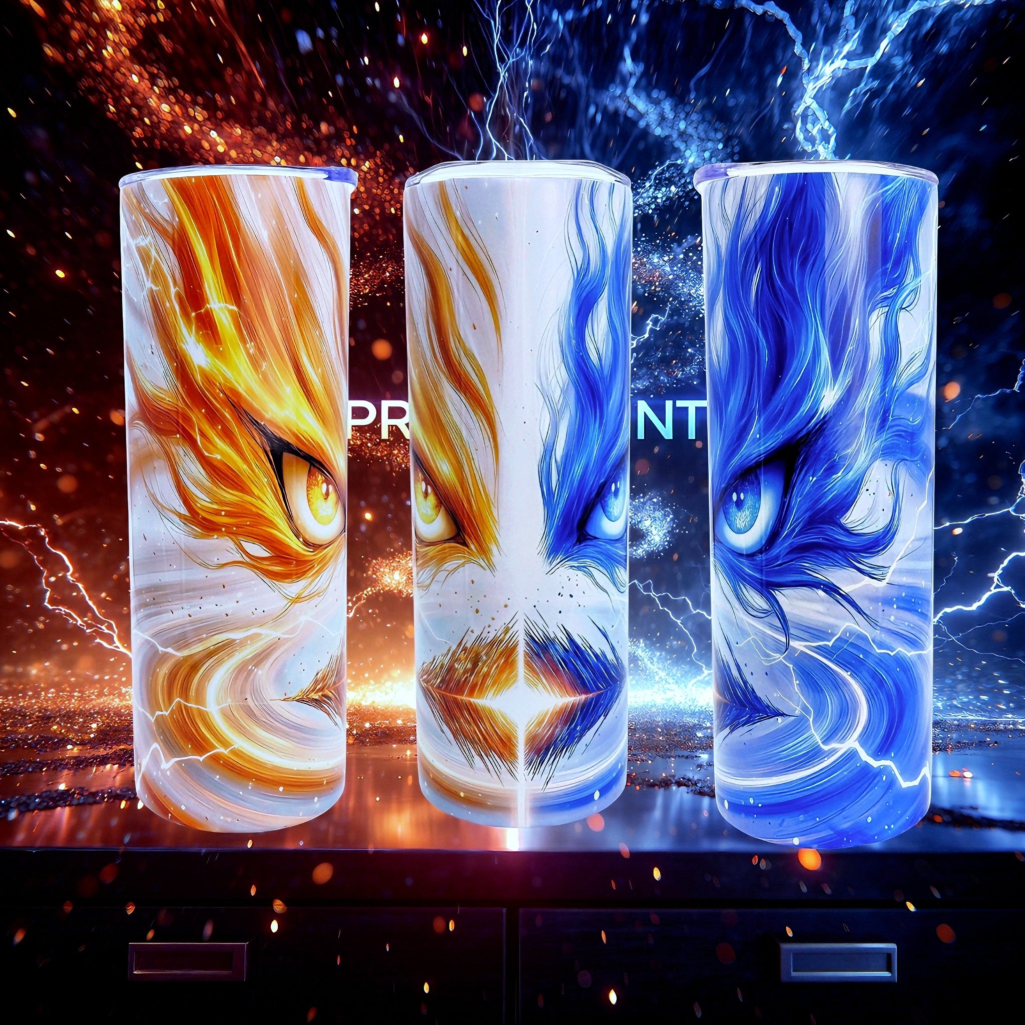 20oz Fire vs ice tumbler