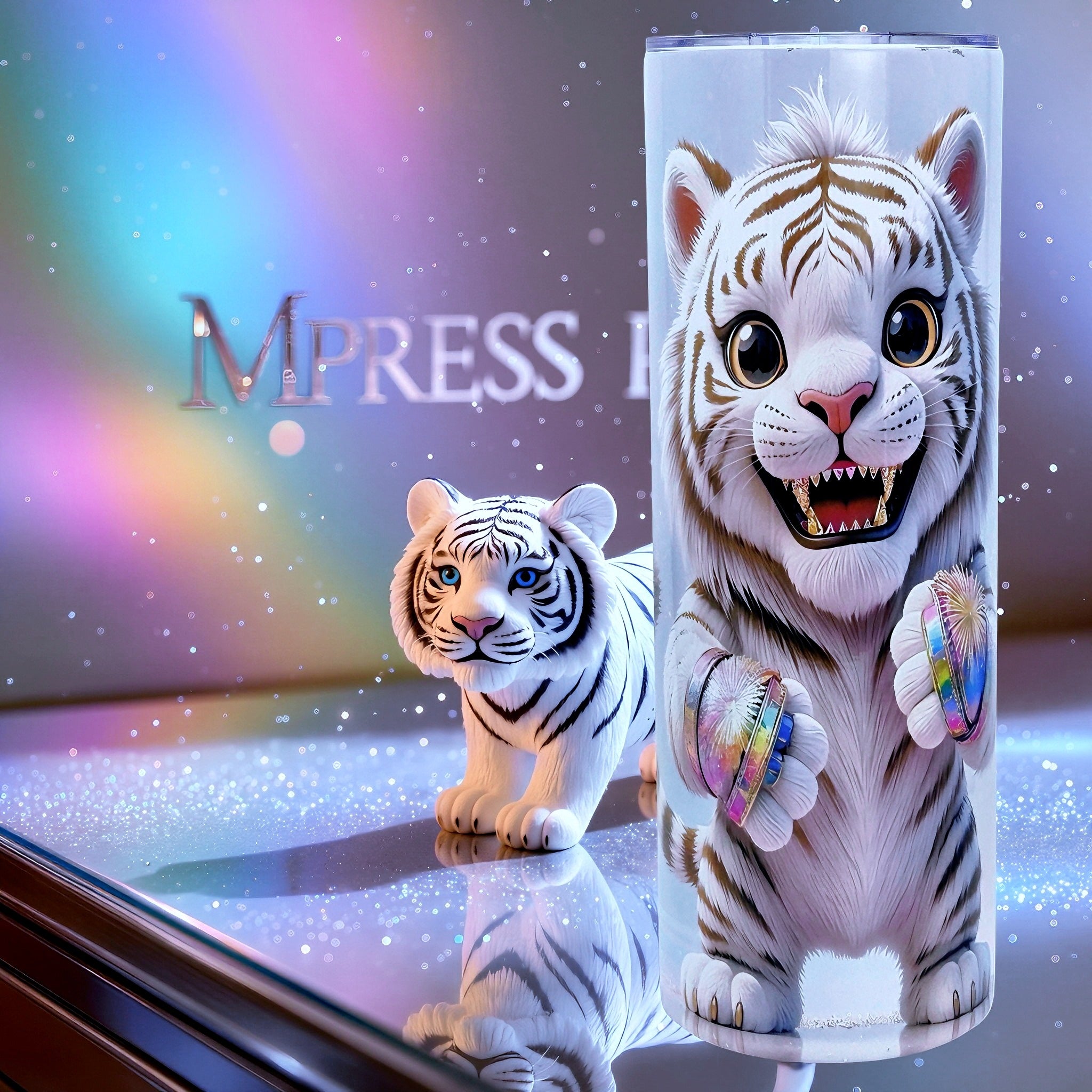 20oz Baby white tiger tumbler