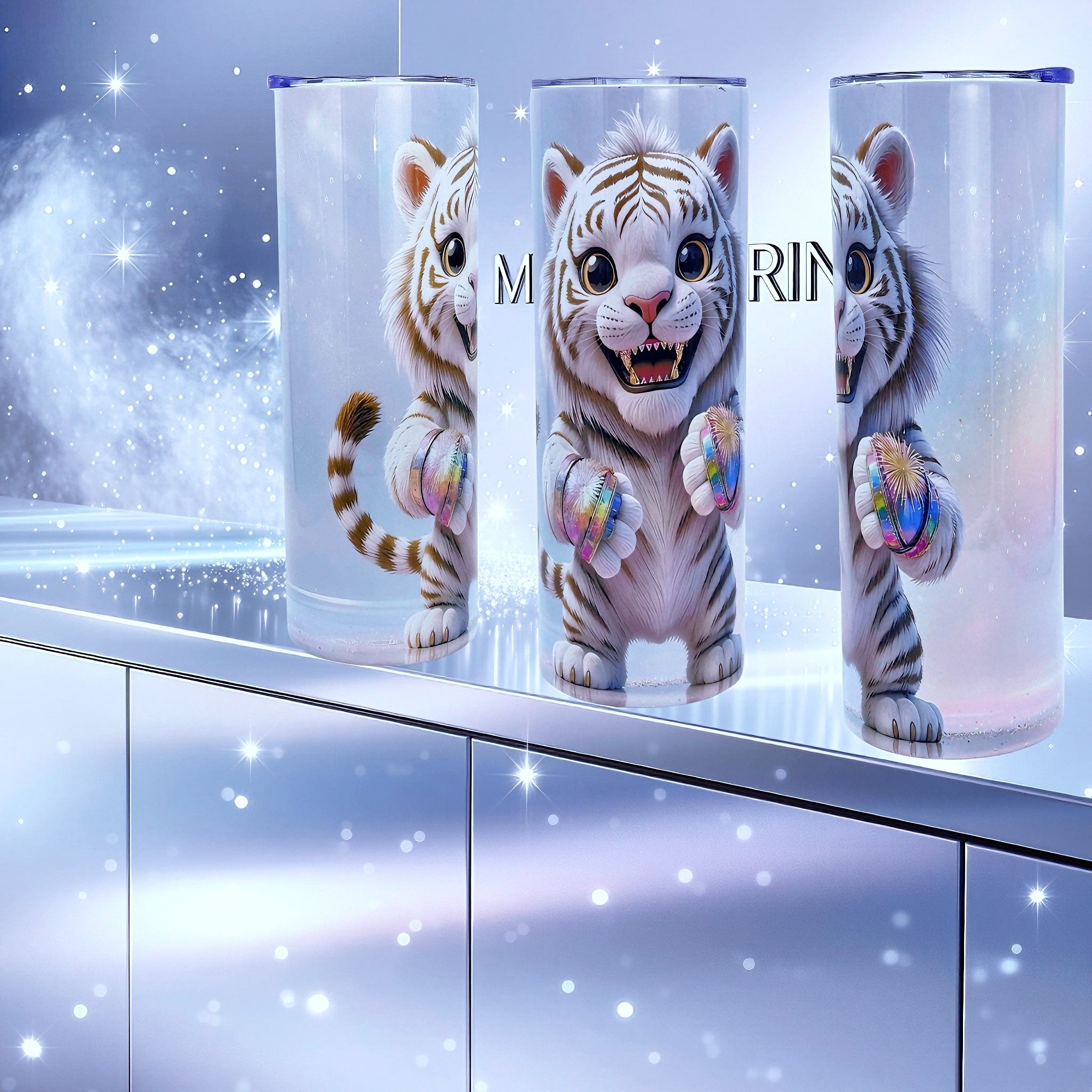 20oz Baby white tiger tumbler