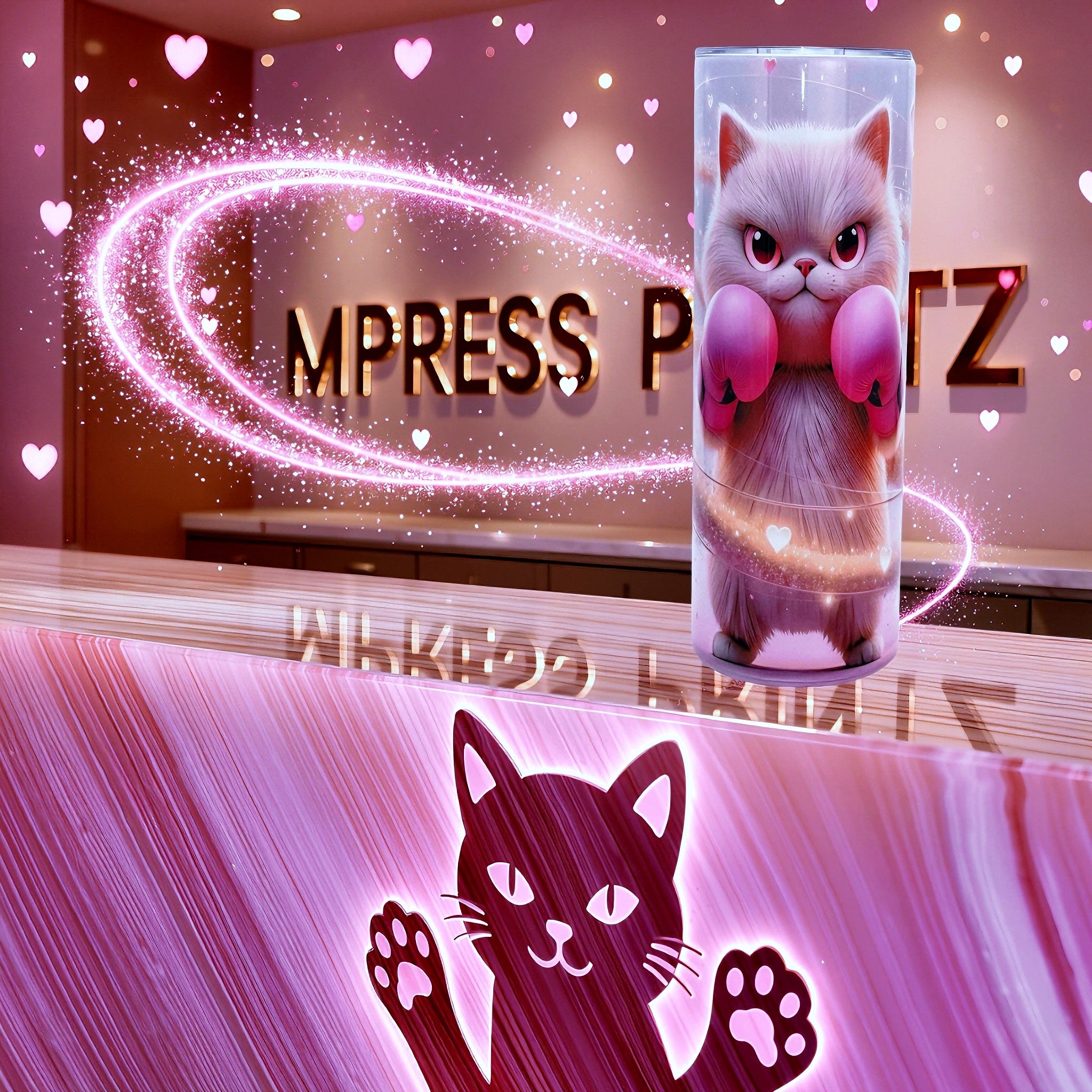 20oz Pink cat tumbler