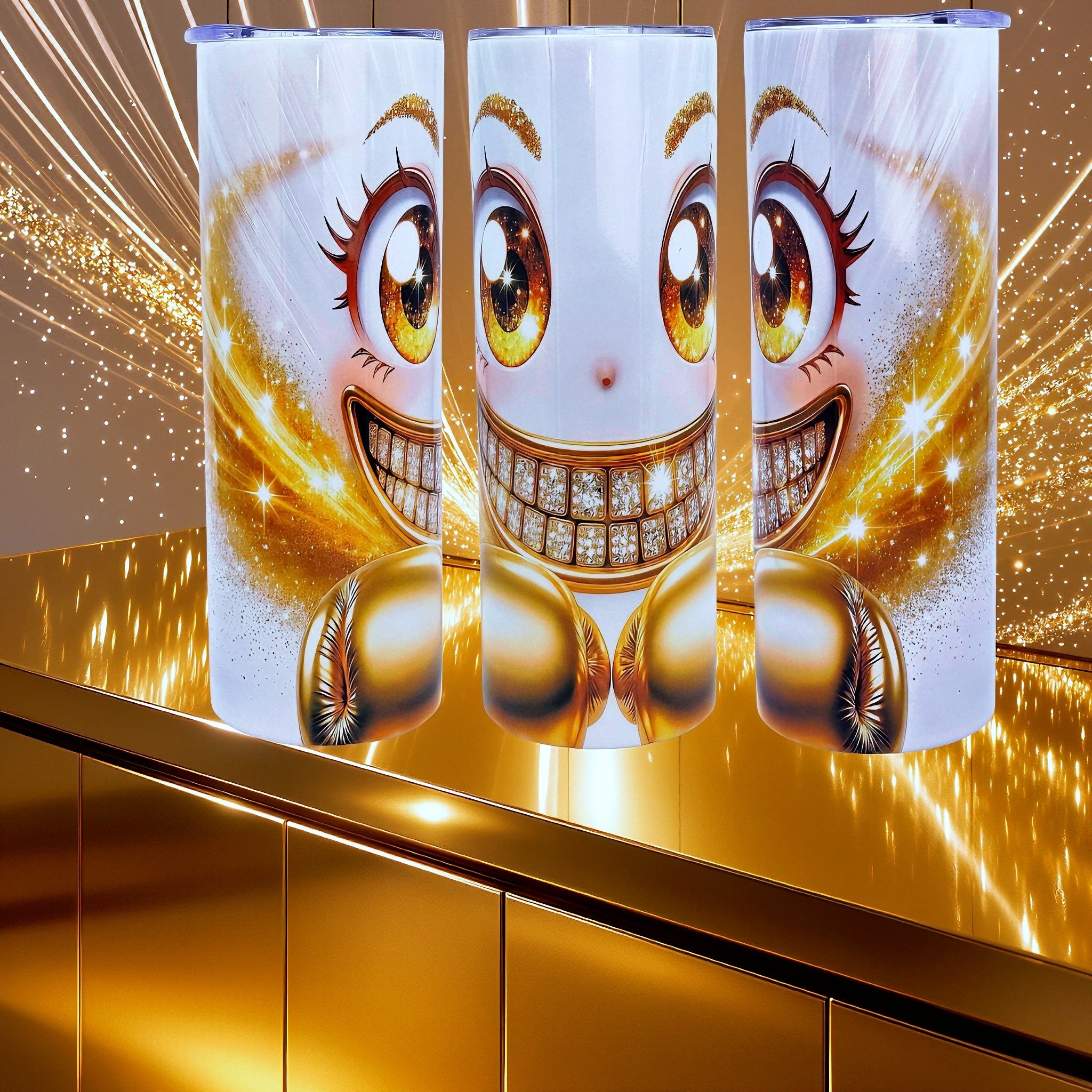 20oz Smiling gold boxer tumbler