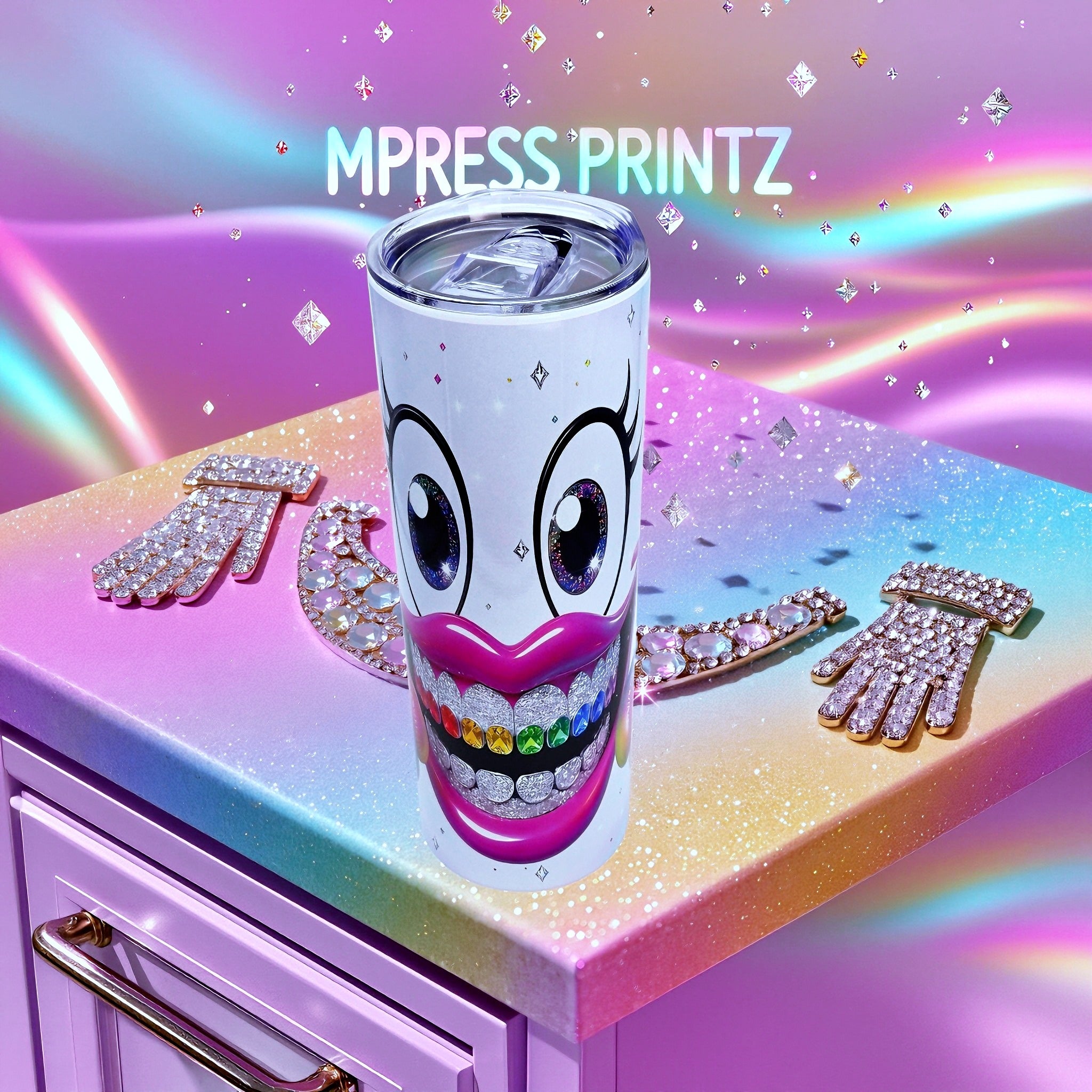 20oz Rainbow smiling boxer tumbler