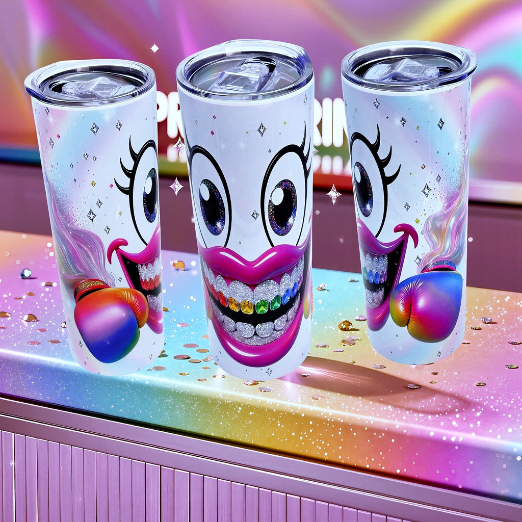 20oz Rainbow smiling boxer tumbler